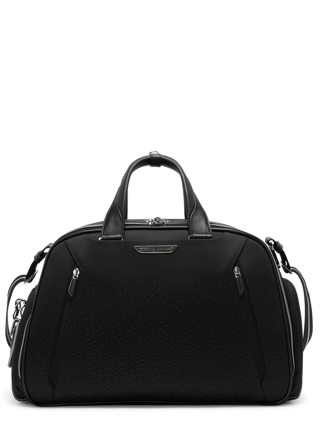 TUMI Quantum weekendtas met leren details - voorkant 5 donkerblauw