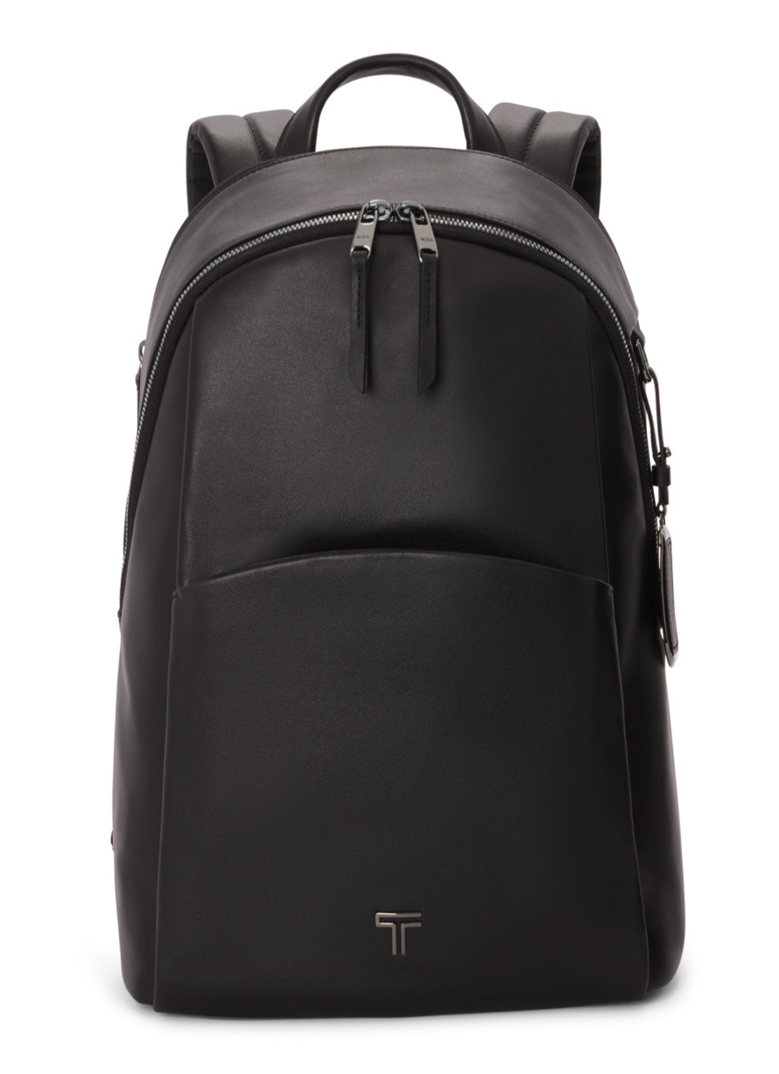 TUMI Raina rugzak van leer met 13 inch laptopvak - voorkant 6 zwart