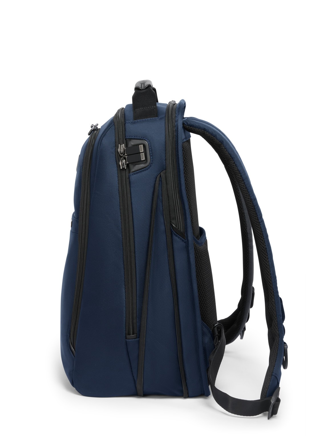 TUMI Rugzak met leren details en 16 inch laptopvak - detail 2 donkerblauw
