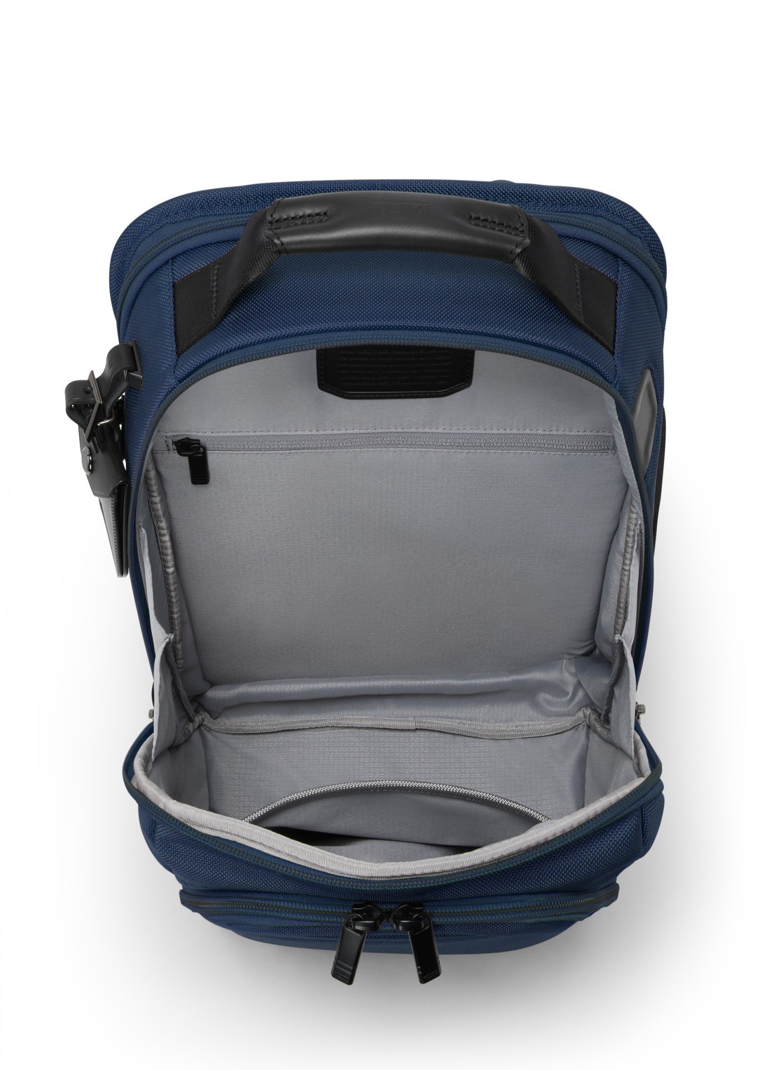 TUMI Rugzak met leren details en 16 inch laptopvak - detail 3 donkerblauw