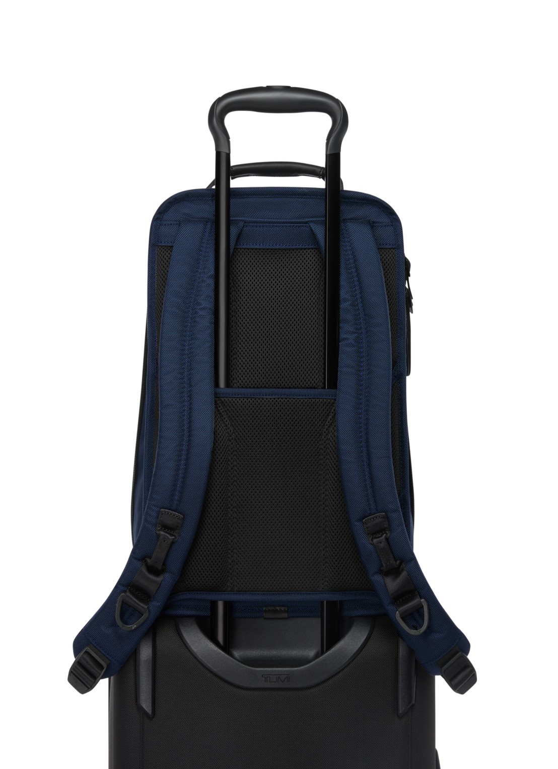TUMI Rugzak met leren details en 16 inch laptopvak - detail 4 donkerblauw