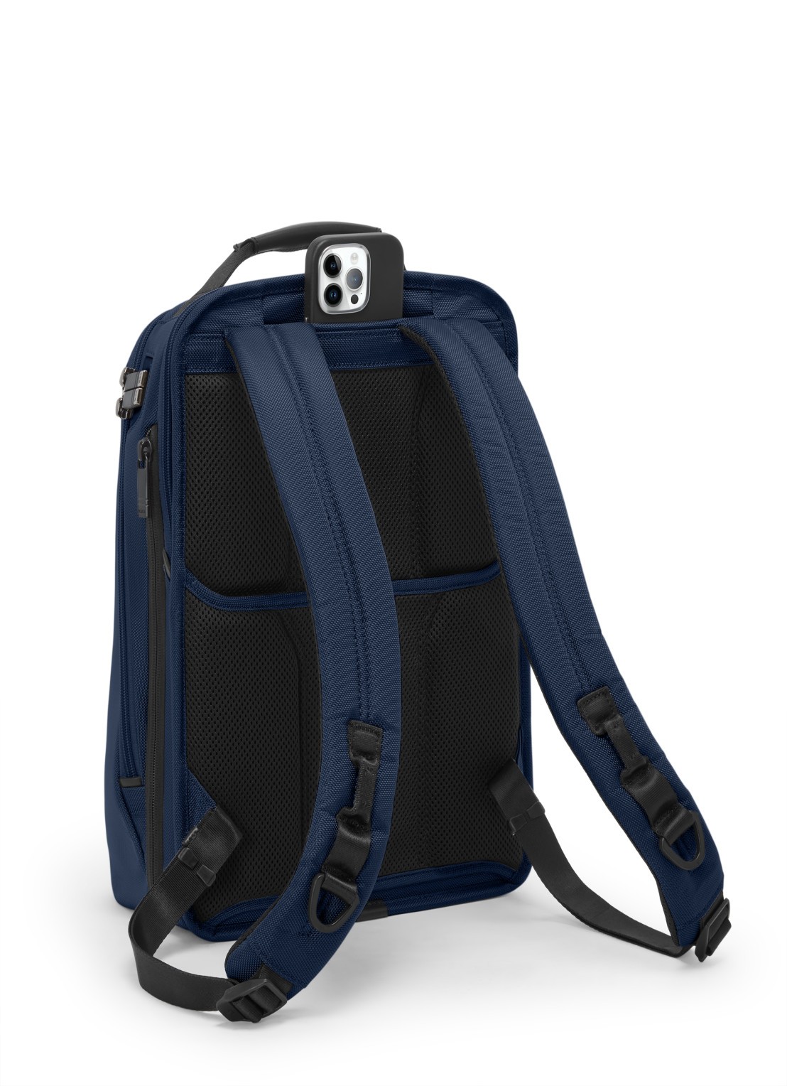 TUMI Rugzak met leren details en 16 inch laptopvak - detail 6 donkerblauw