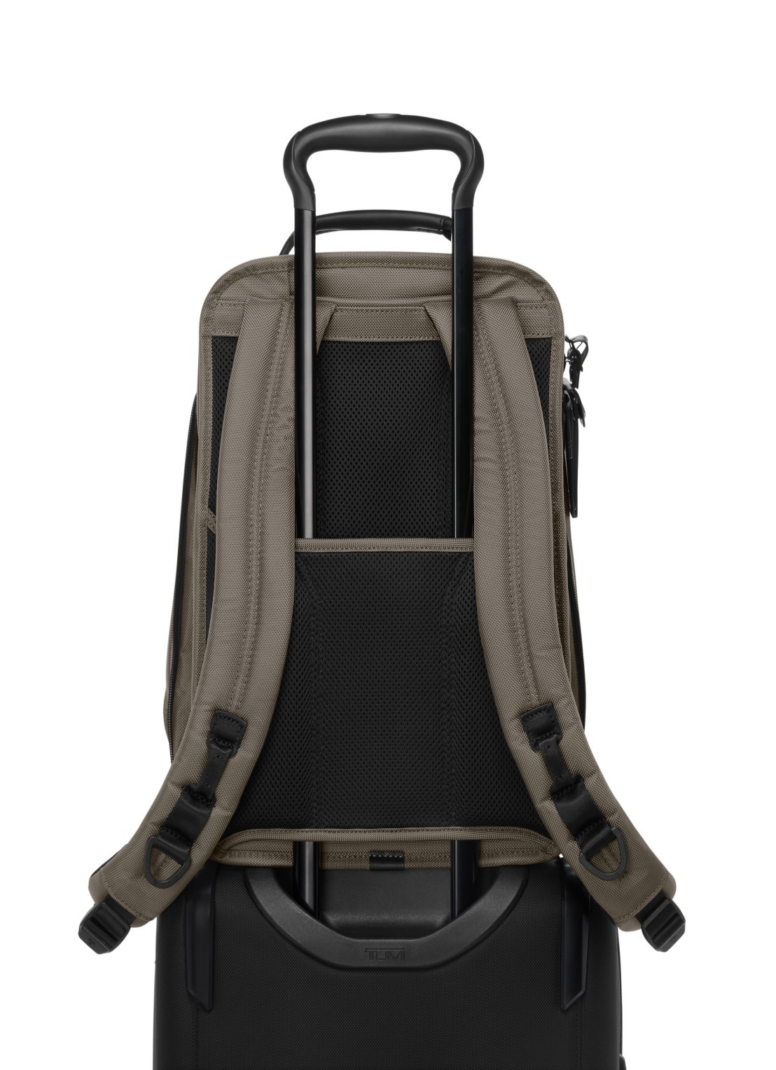 TUMI Rugzak met leren details en 16 inch laptopvak - detail 4 grijs