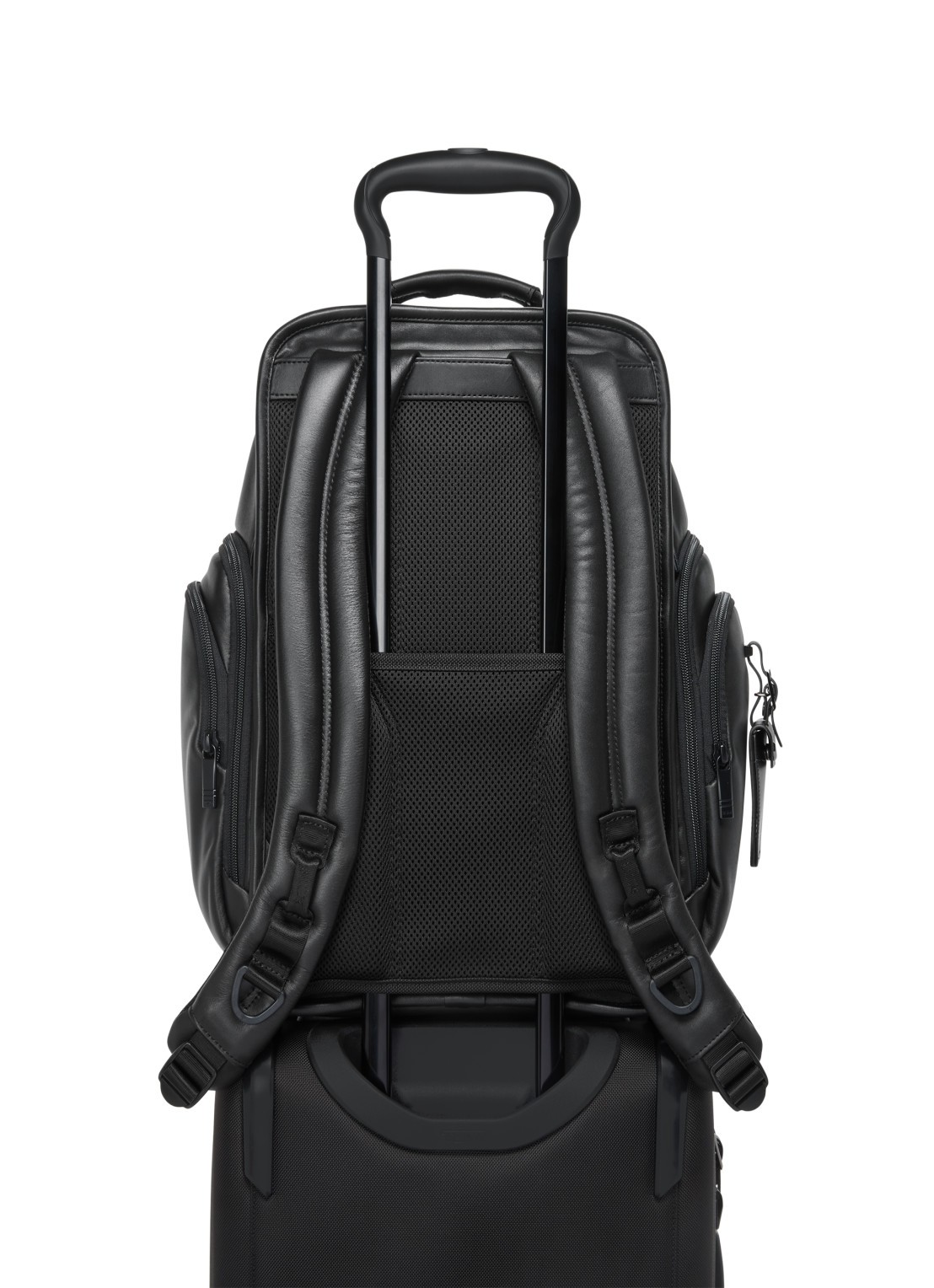 TUMI Rugzak van leer met 16 inch laptopvak - achterkant 6 zwart