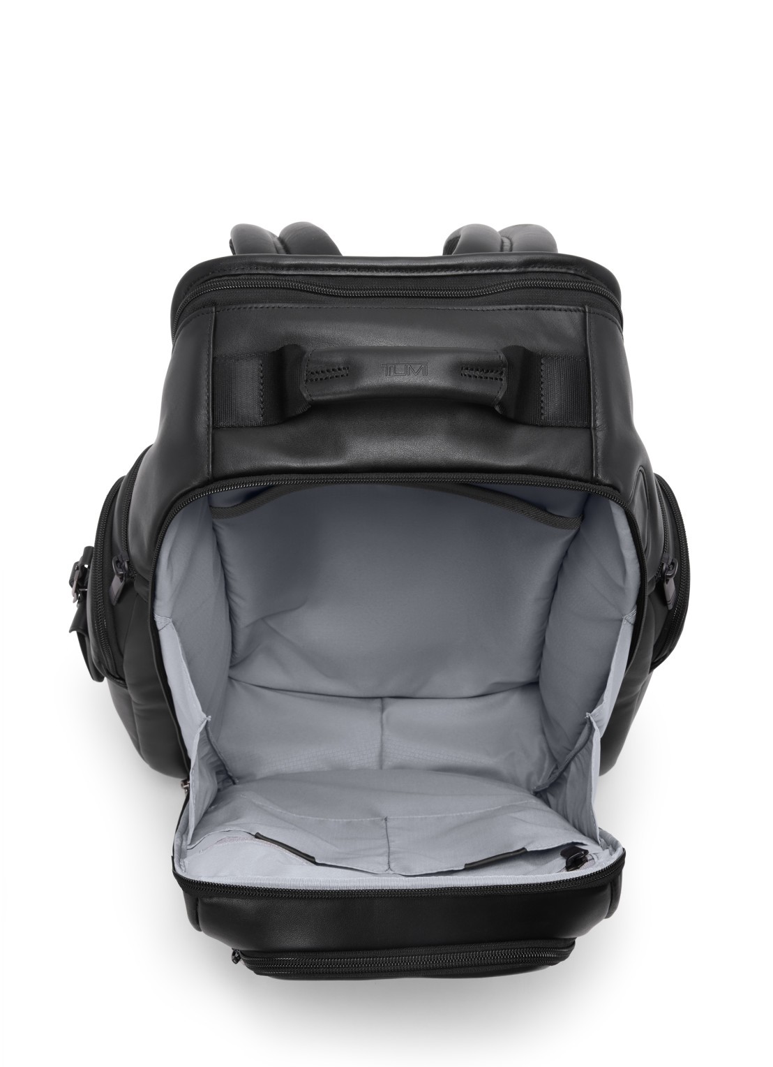 TUMI Rugzak van leer met 16 inch laptopvak - detail 2 zwart