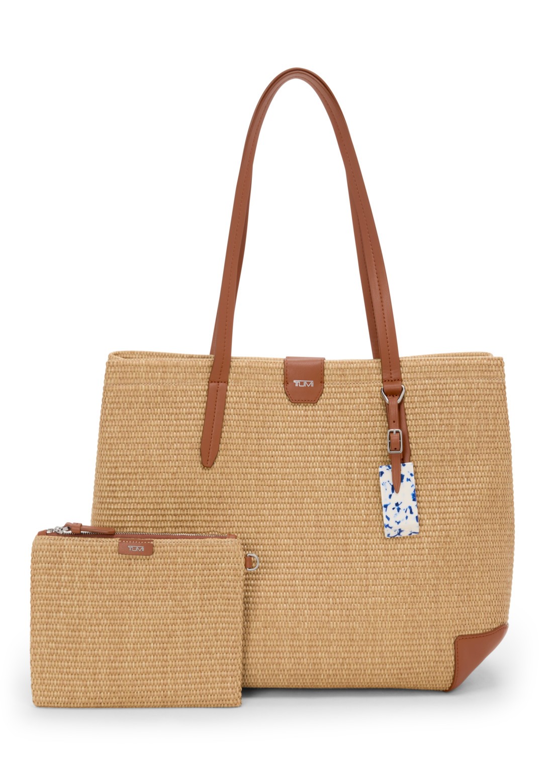 TUMI Schoudertas met uitneembare etui - voorkant 2 beige