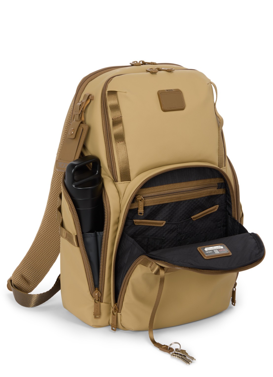 TUMI Search rugzak met 16 inch laptopvak - achterkant khaki