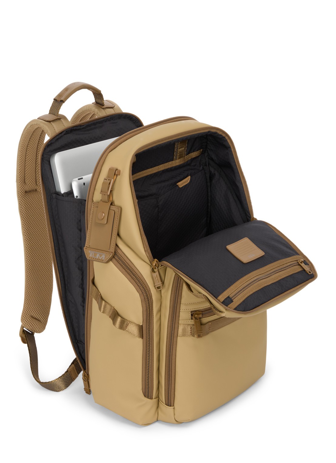 TUMI Search rugzak met 16 inch laptopvak - voorkant 3 khaki