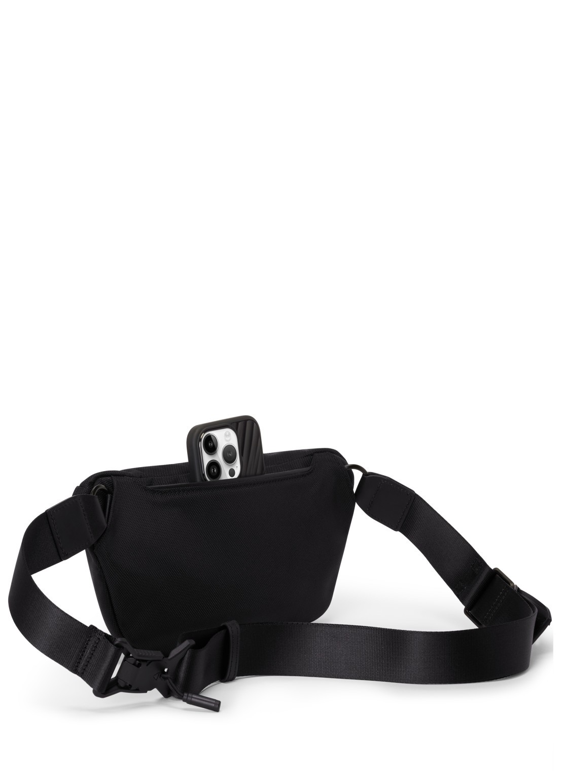 TUMI Sling heuptas met leren details - detail zwart