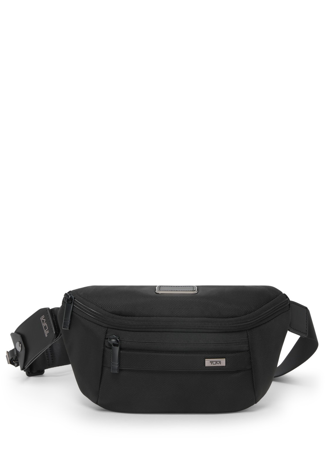 TUMI Sling heuptas met leren details - voorkant 4 zwart