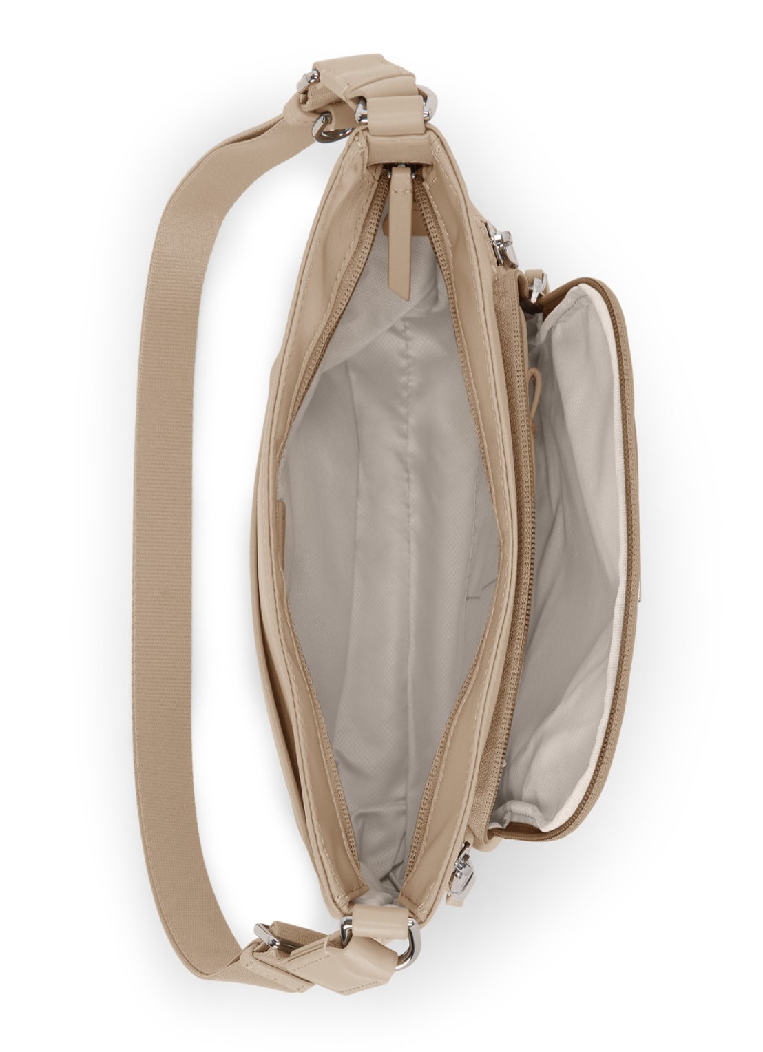 TUMI Tyler crossbodytas met leren details - achterkant 3 beige