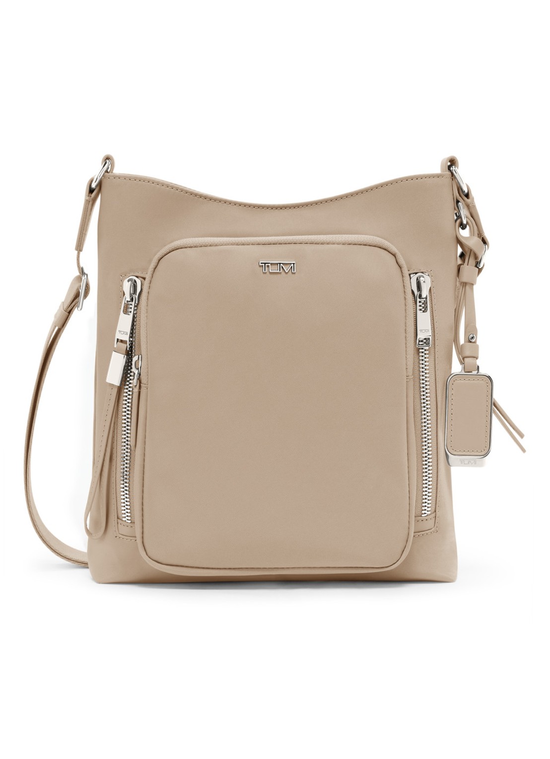 TUMI Tyler crossbodytas met leren details - voorkant beige