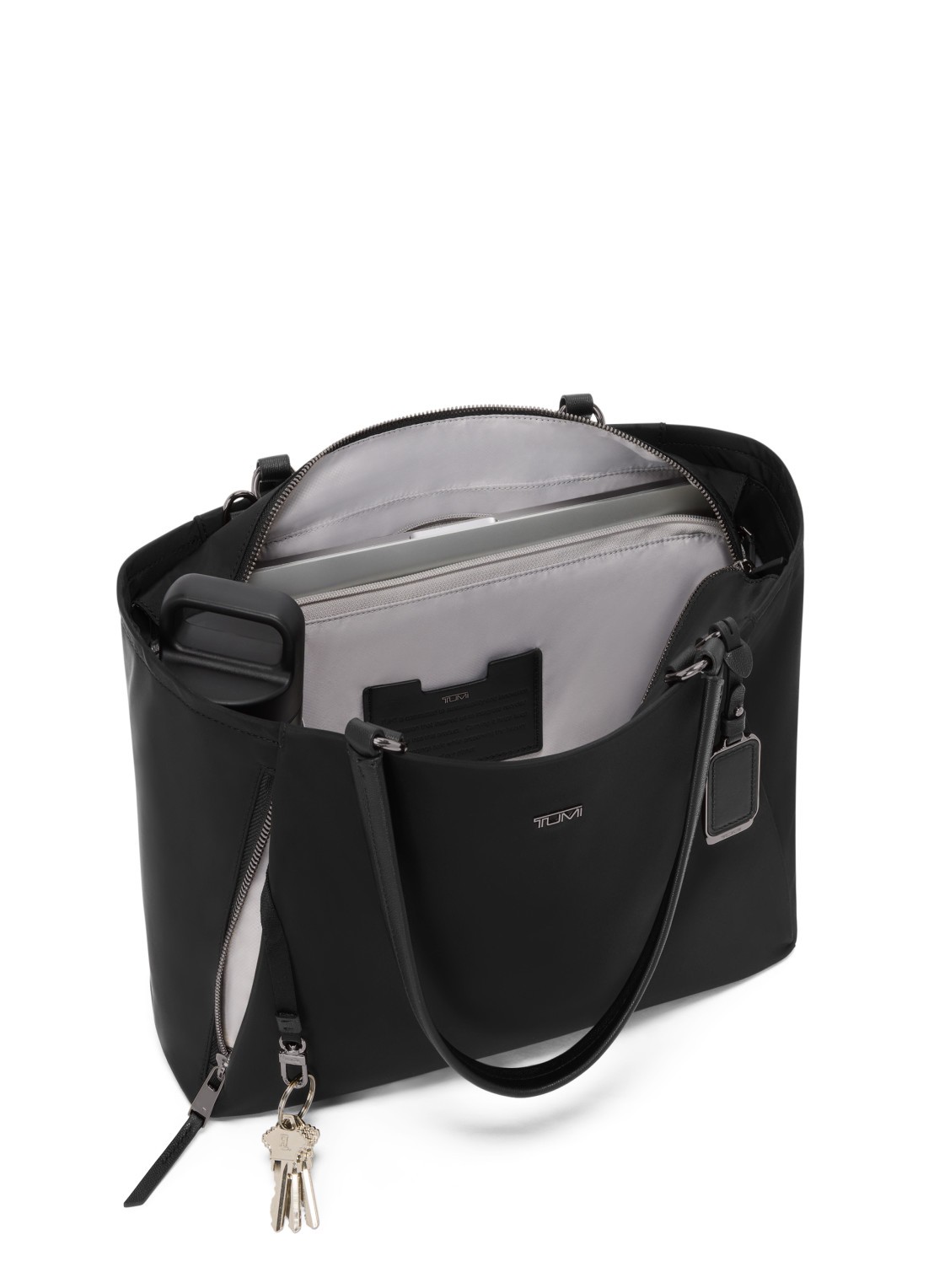 TUMI Valetta schoudertas met leren details - voorkant 3 zwart