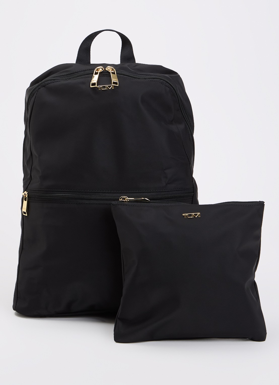 TUMI Voyageur Just in Case opvouwbare rugzak met uitneembaar etui - voorkant 2 zwart