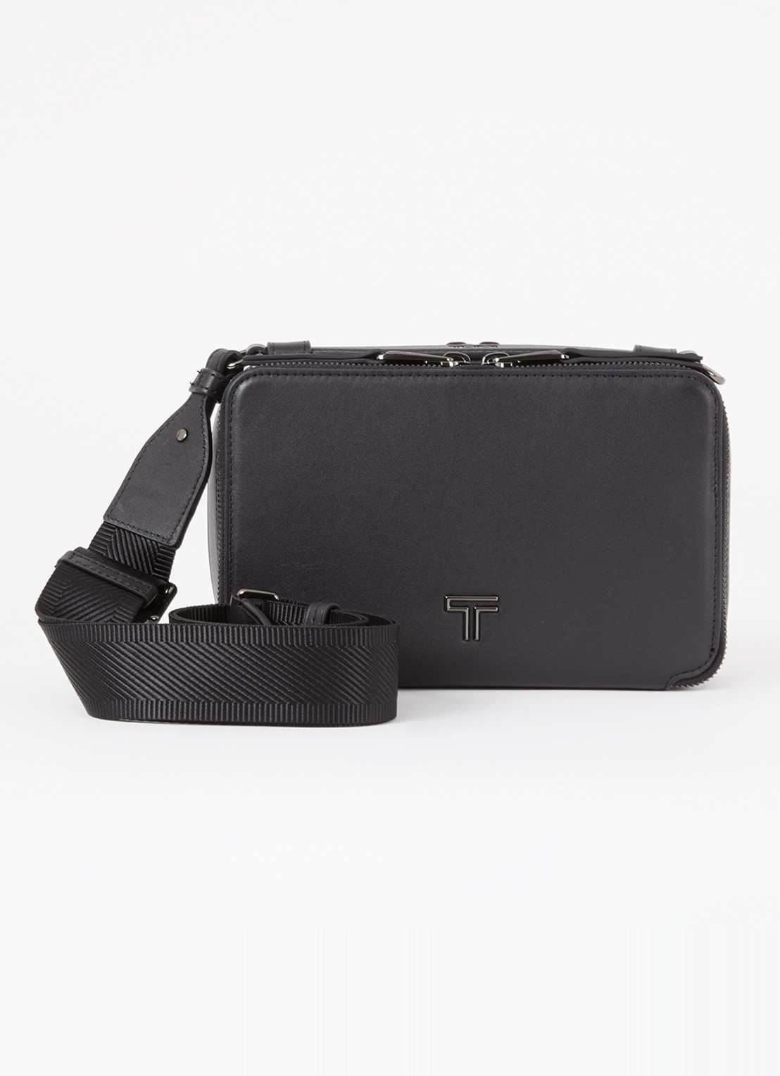 TUMI Voyageur Myla crossbodytas van leer - voorkant zwart