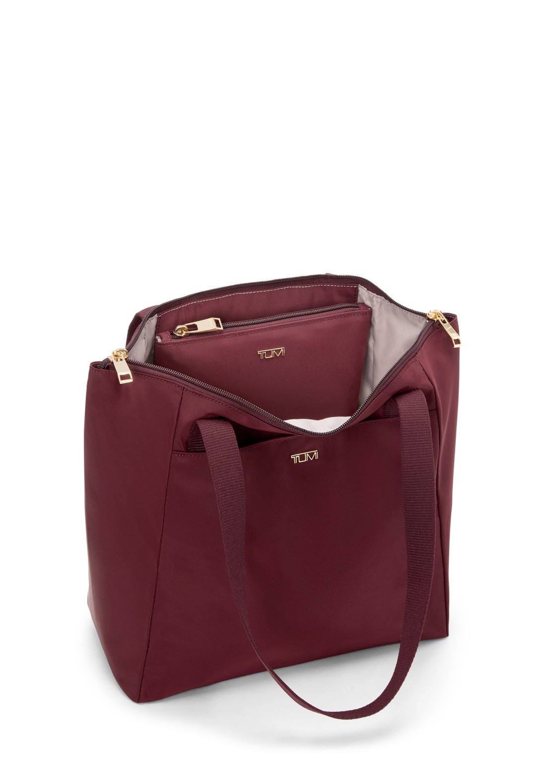 TUMI Voyageur Small shopper met uitneembaar etui - achterkant bordeauxrood