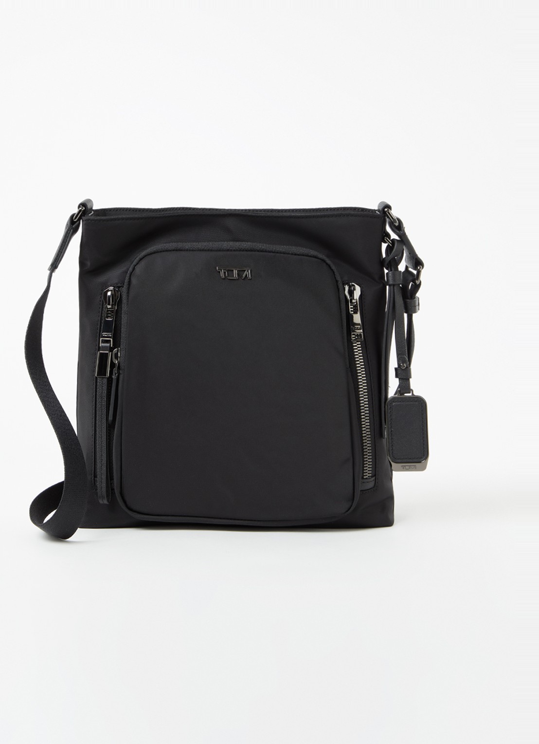 TUMI Voyageur Tyler crossbodytas met leren details - voorkant 4 zwart