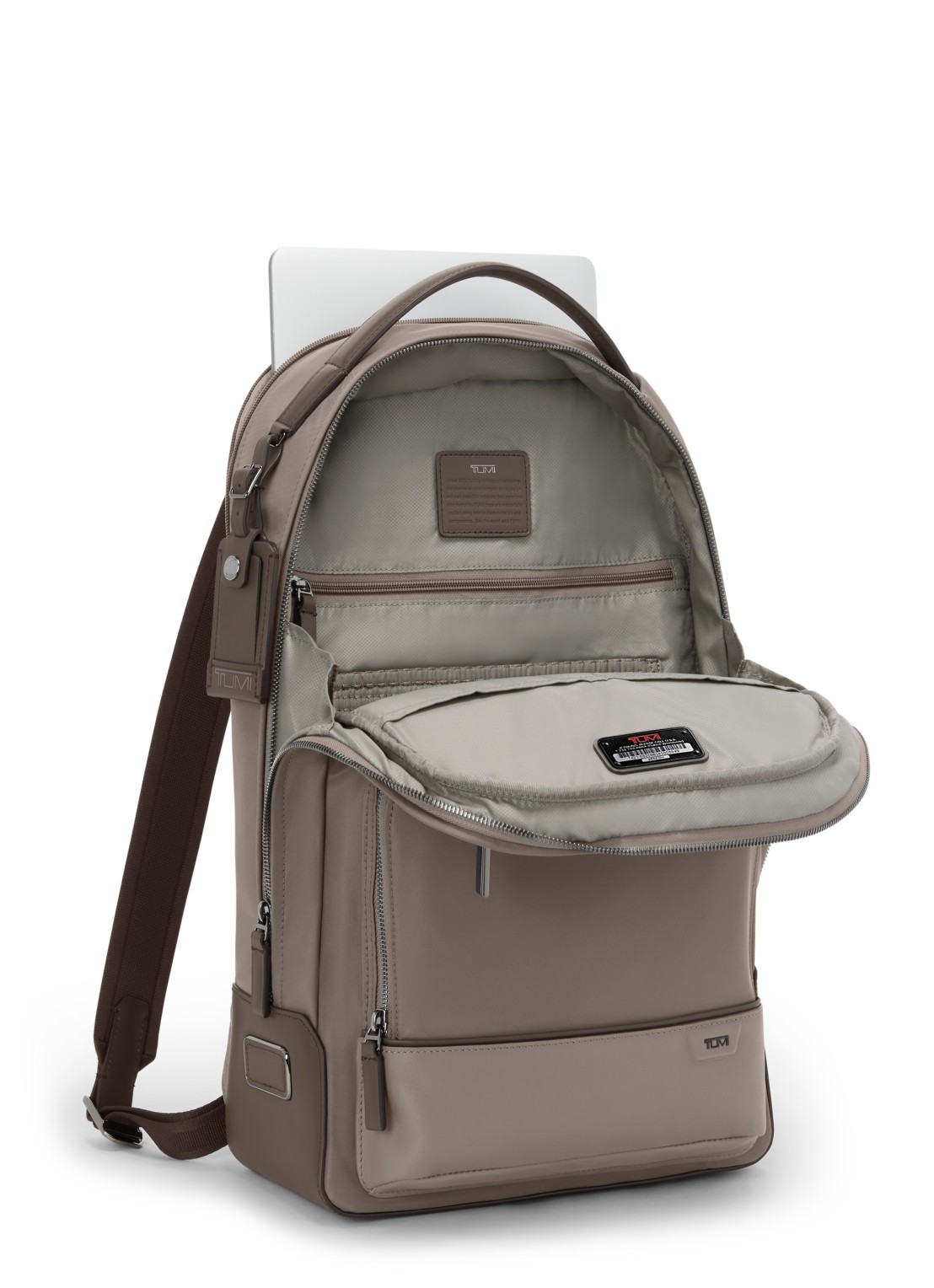 TUMI Warren rugzak met 16 inch laptopvak - voorkant 4 taupe