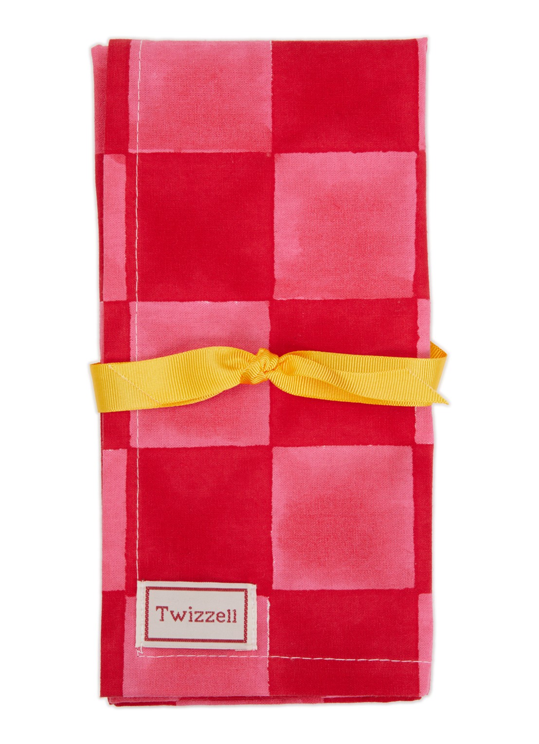 Twizzell Checkerboard servetten 45 x 45 cm set van 4 - voorkant donkerroze