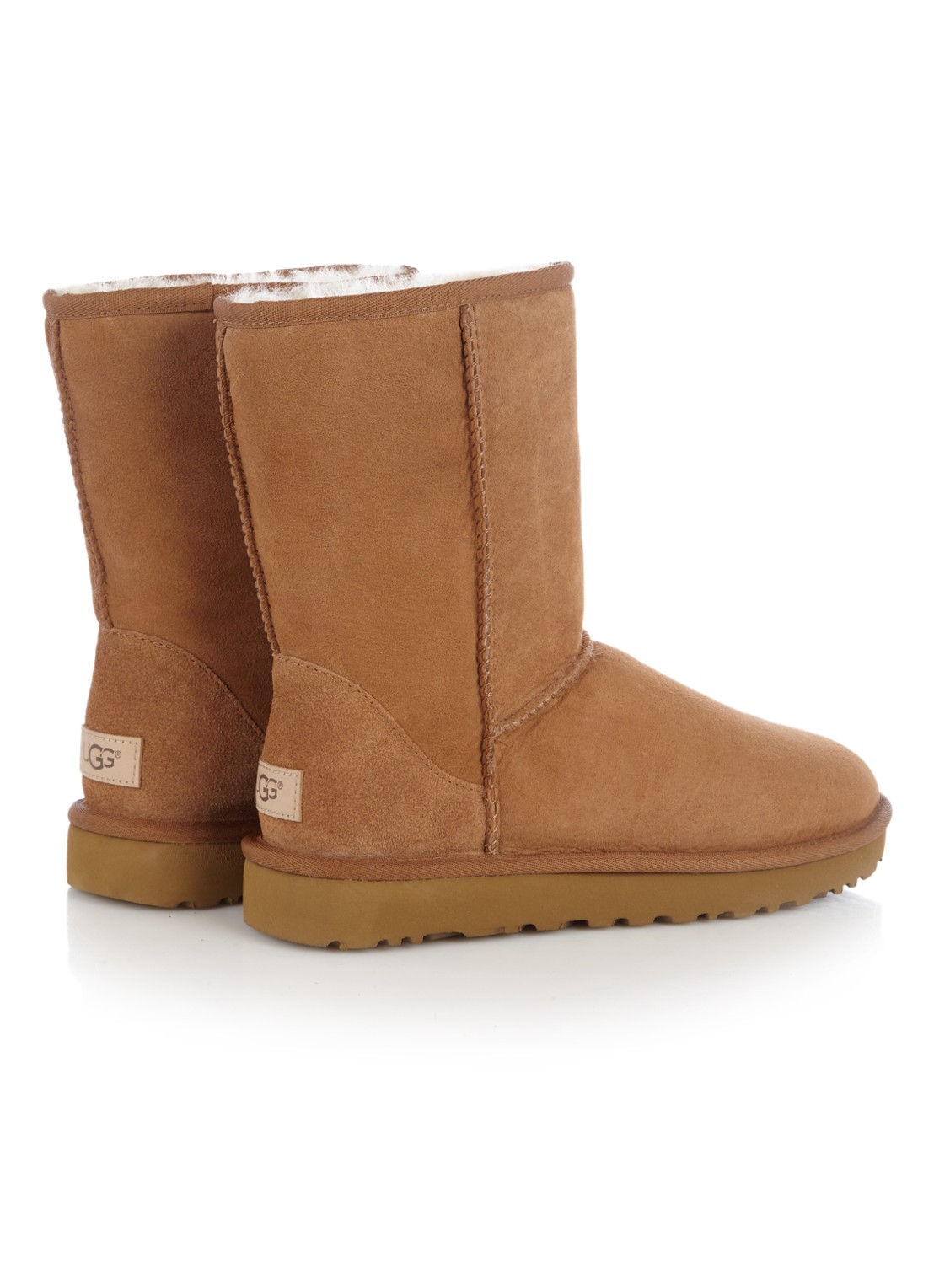 UGG Classic II Short enkellaarsje van suède - detail 4 cognac