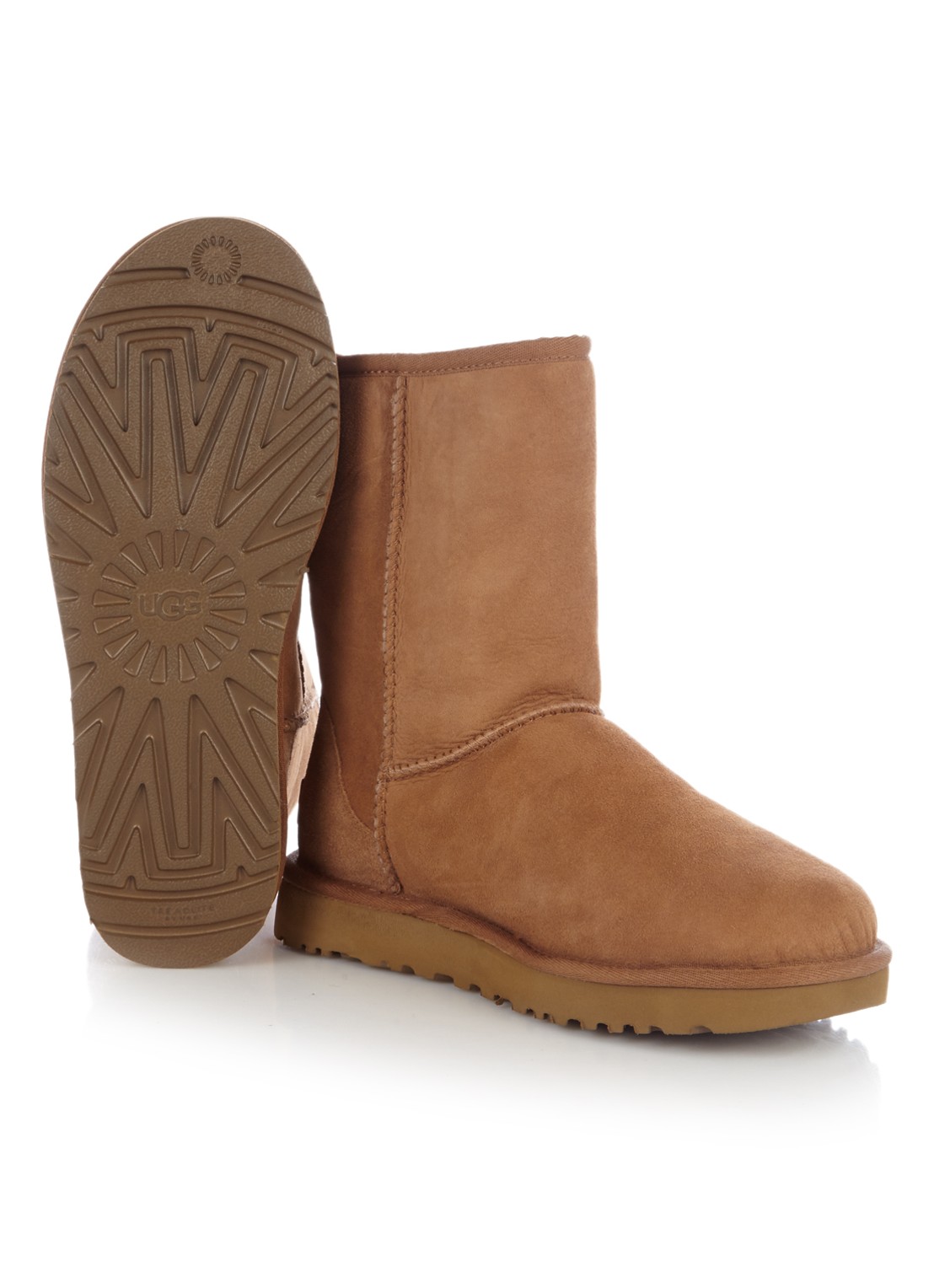 UGG Classic II Short enkellaarsje van suède - detail 5 cognac