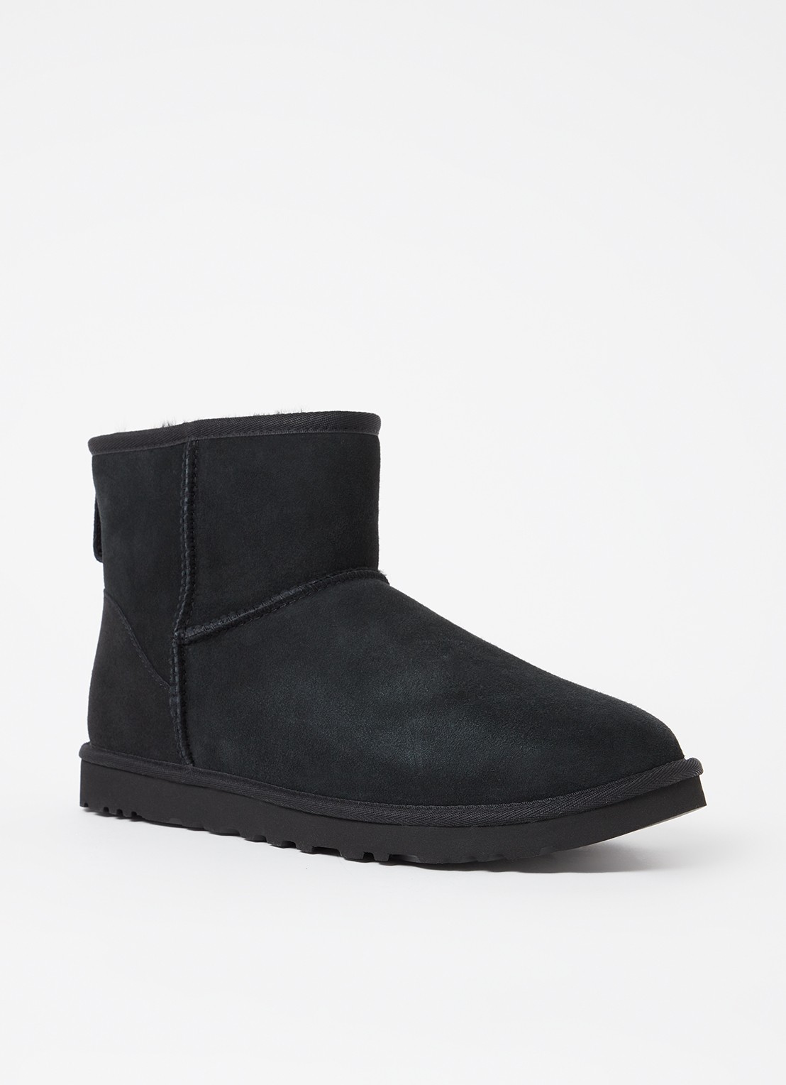 UGG Classic Mini enkellaars van suède - voorkant 2 zwart