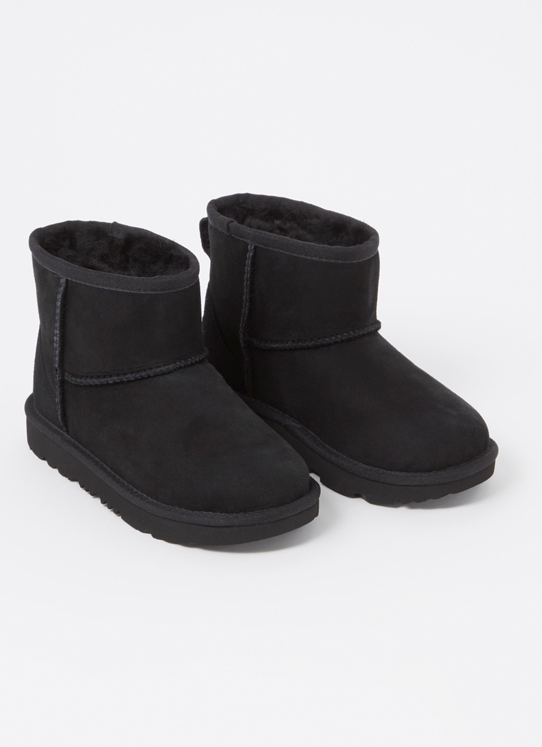 UGG Classic Mini II enkellaarsje van suède - detail zwart