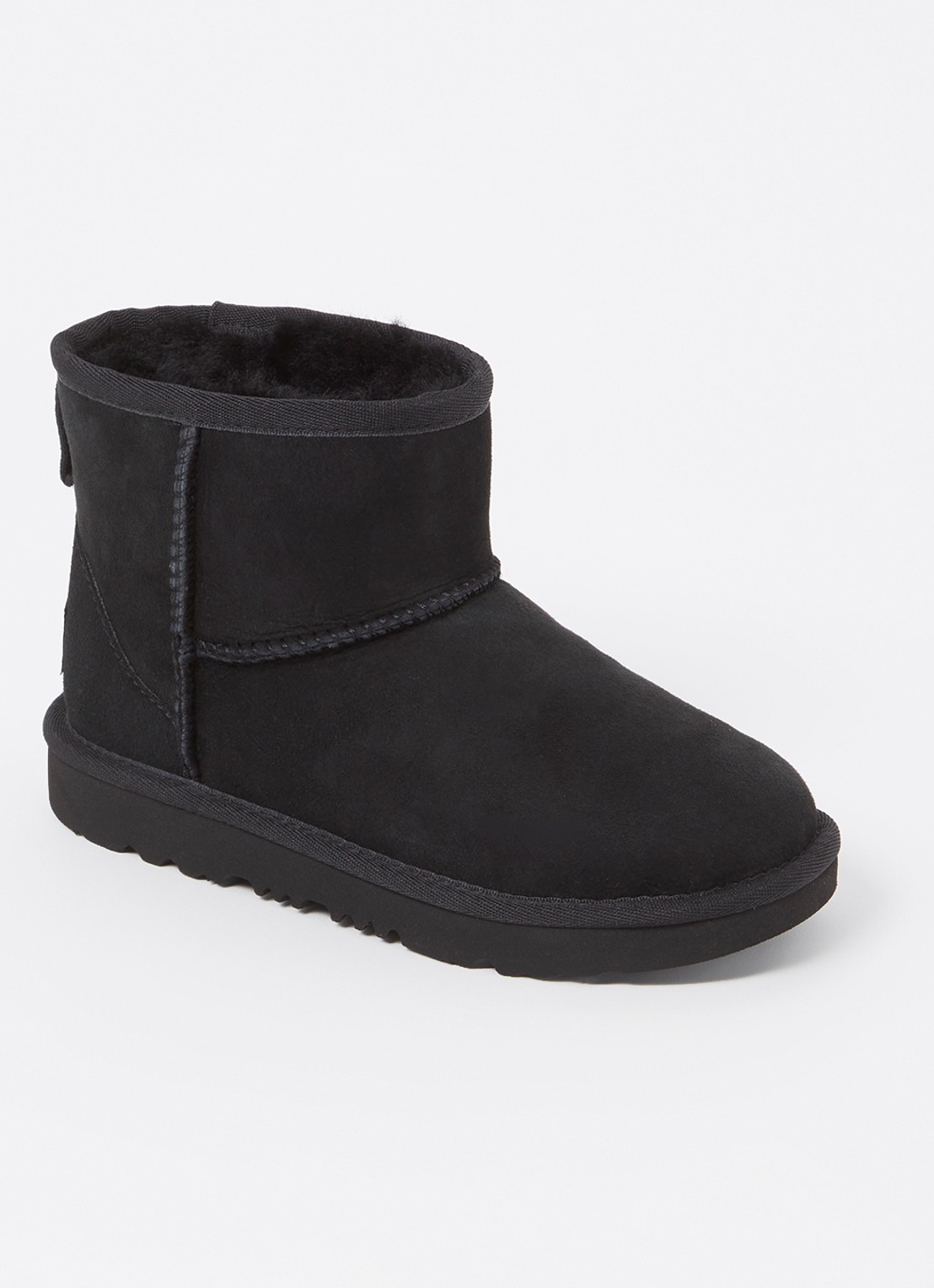 UGG Classic Mini II enkellaarsje van suède - voorkant 4 zwart
