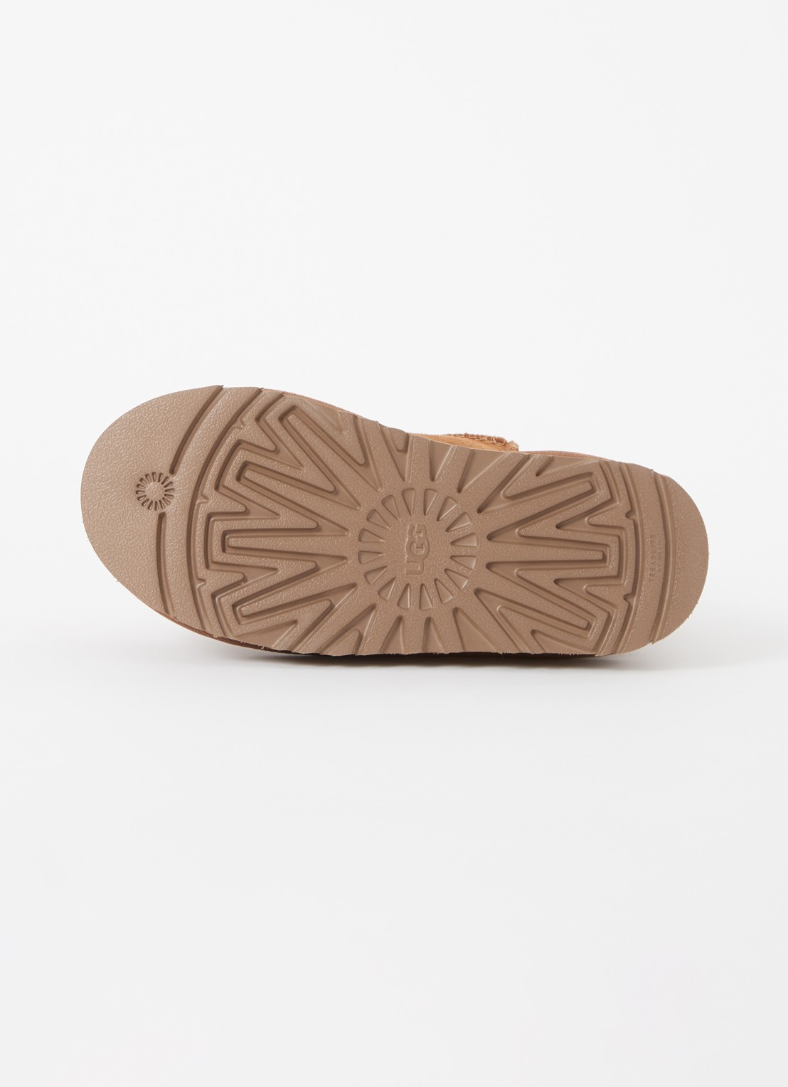 UGG Classic Mini Platform enkellaarsje van suède  - detail 4 cognac