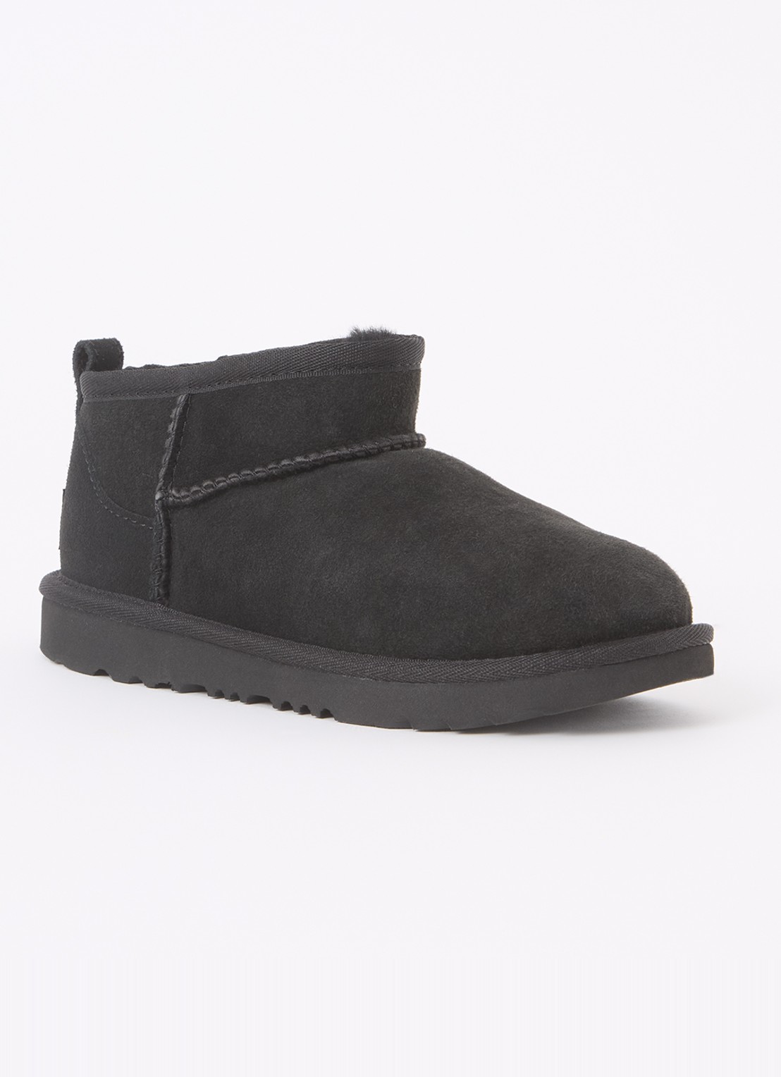 UGG Classic Ultra Mini enkellaarsje van suède - voorkant zwart