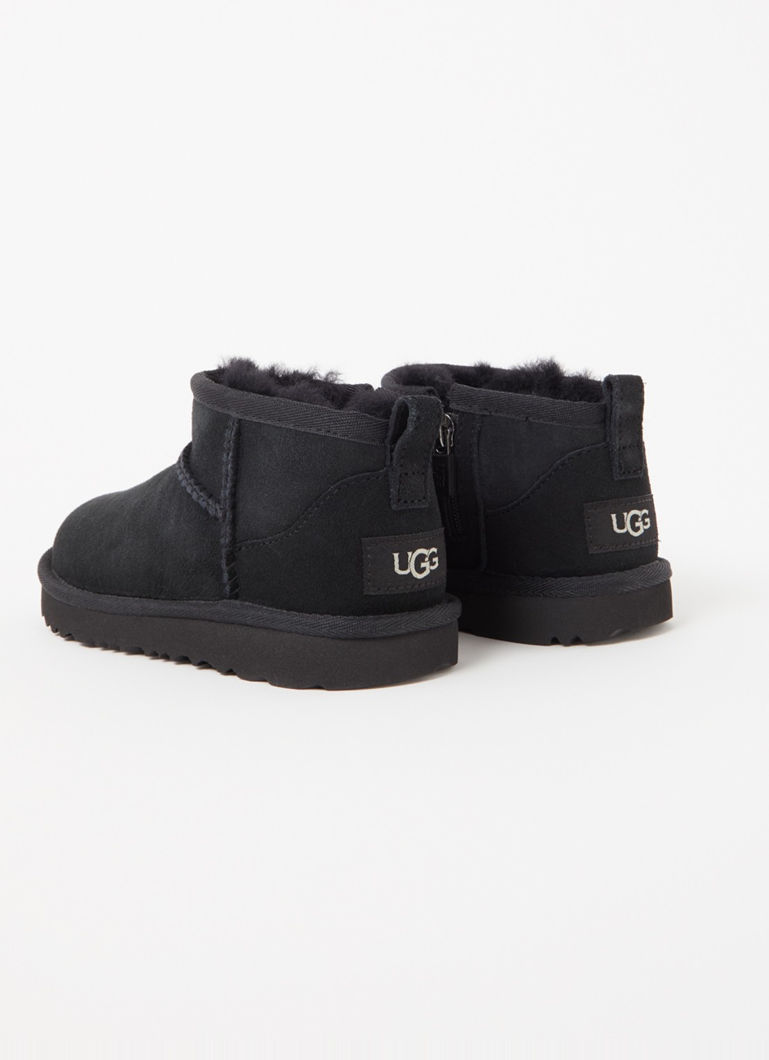 UGG Classic Ultra Mini enkellaarsje van suède - achterkant 2 zwart