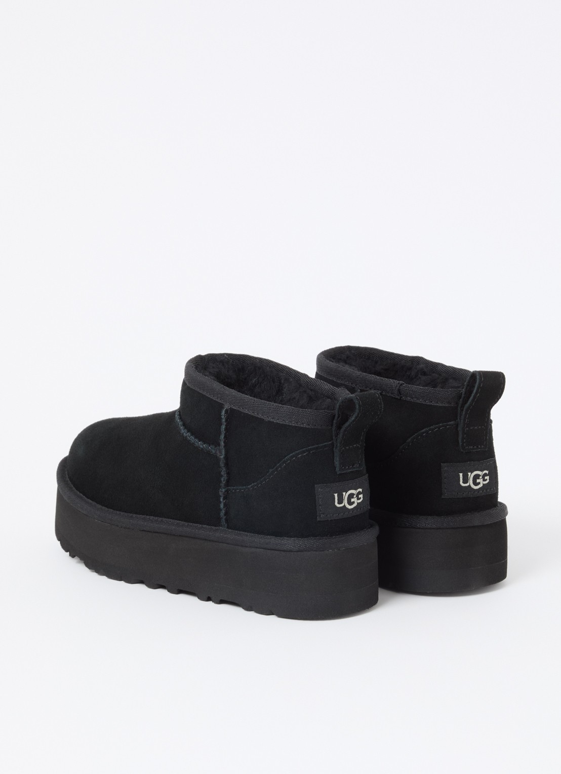 UGG Classic Ultra Mini Platform enkellaarsje van suède  - achterkant 4 zwart