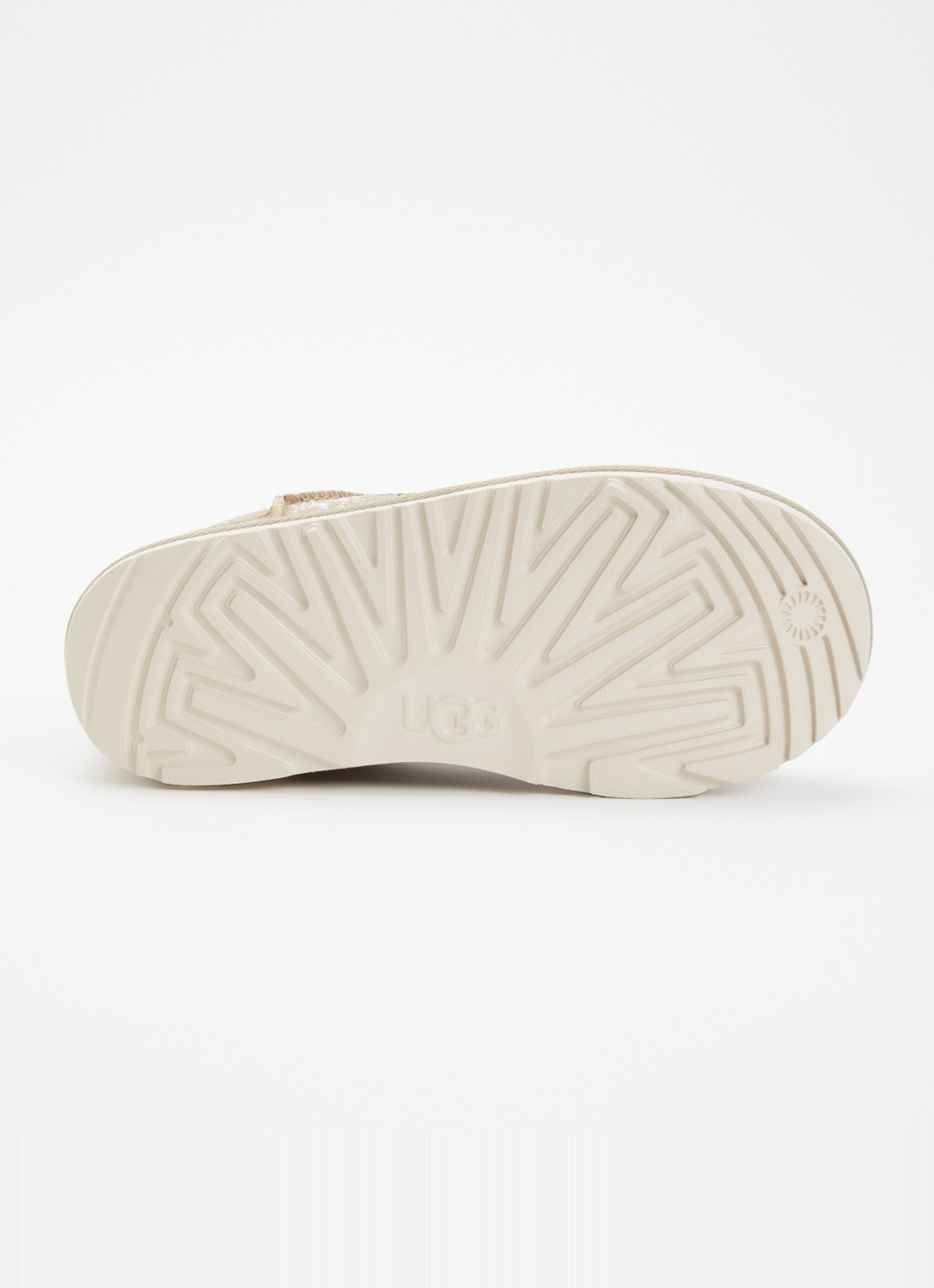 UGG Classic Ultra Mini Sun Stitch enkellaarsje van suède - detail 4 khaki