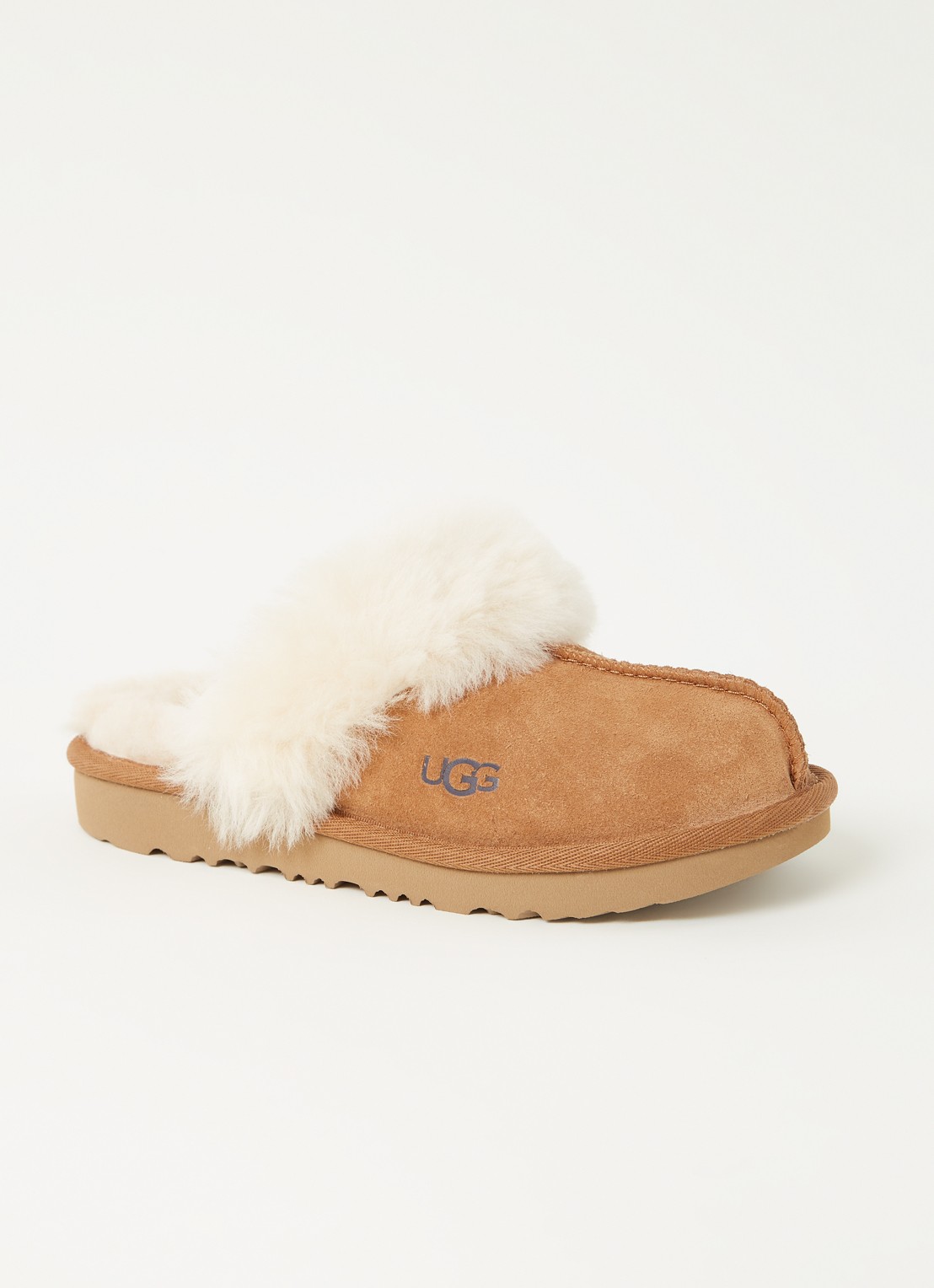 UGG Cozy II pantoffel van suède en wol - voorkant 2 kastanjebruin