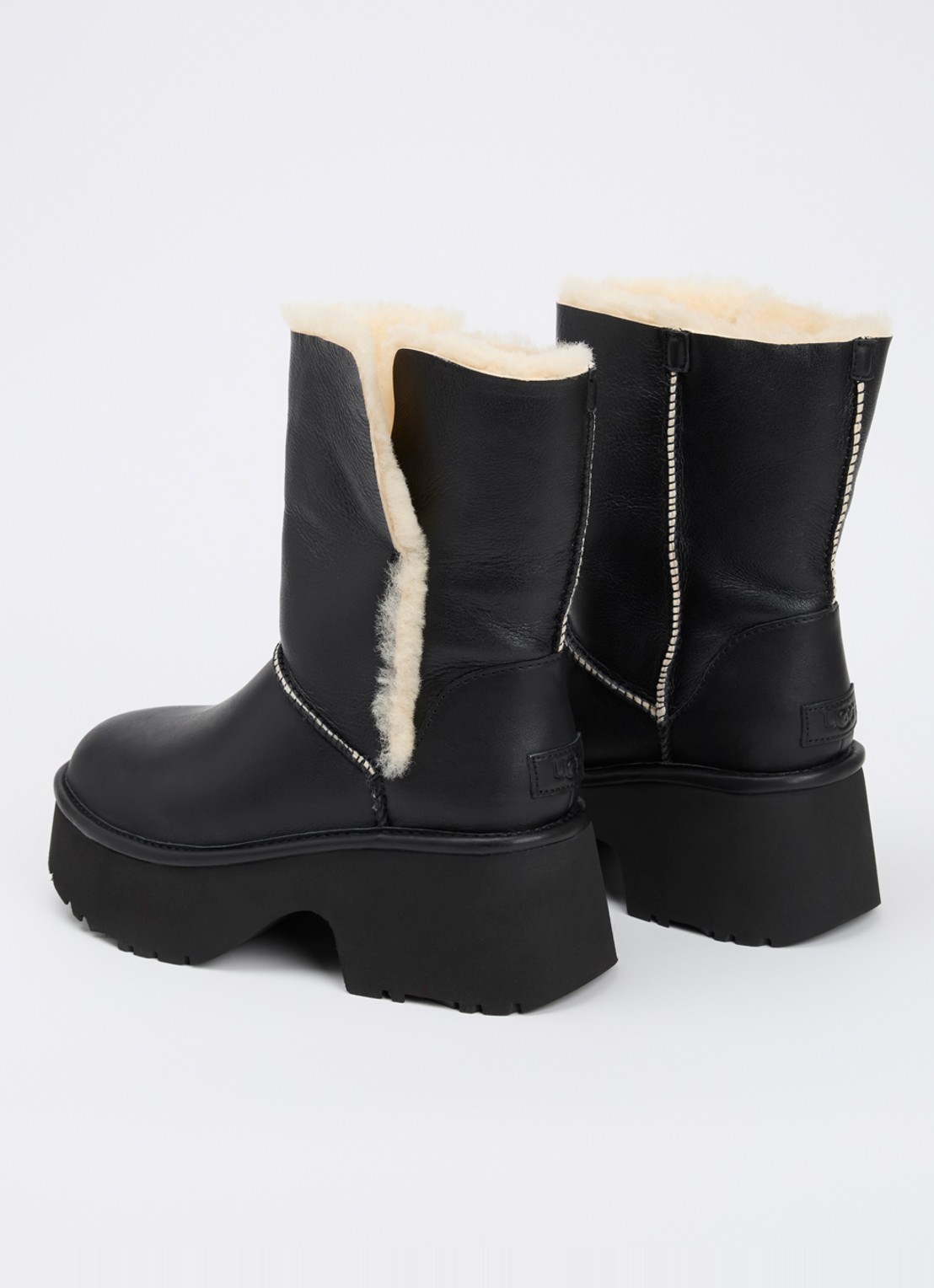 UGG Esmee laars van leer - achterkant 4 zwart