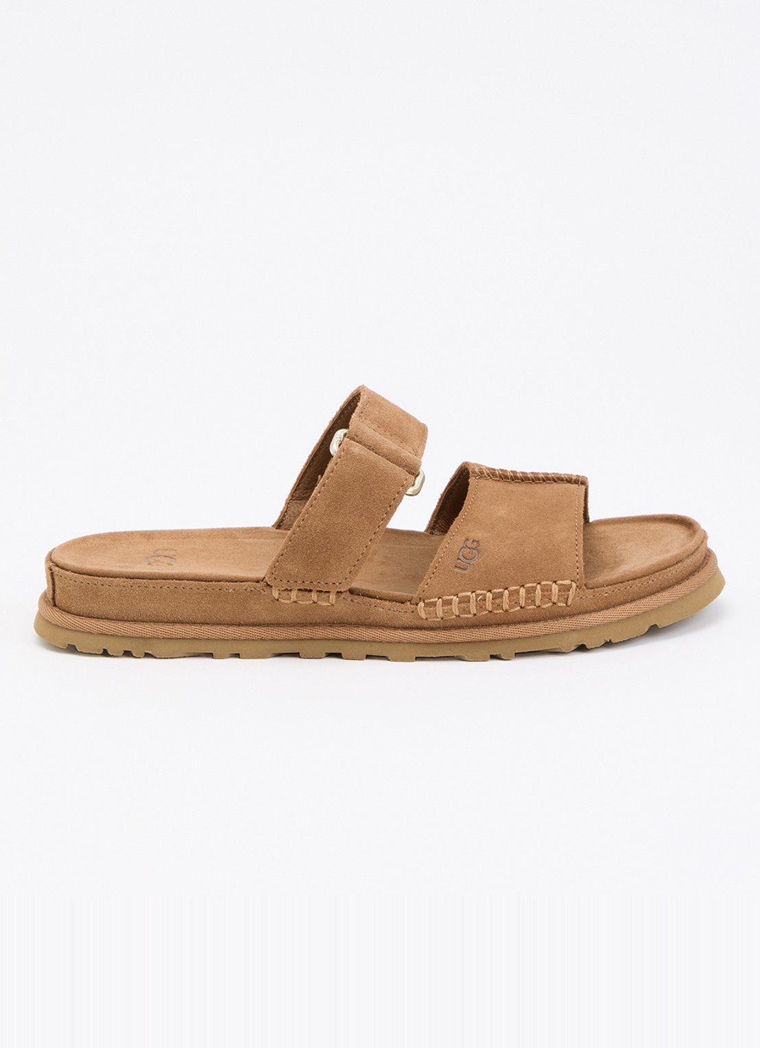 UGG Golden Gaze slipper van suède - voorkant 2 cognac