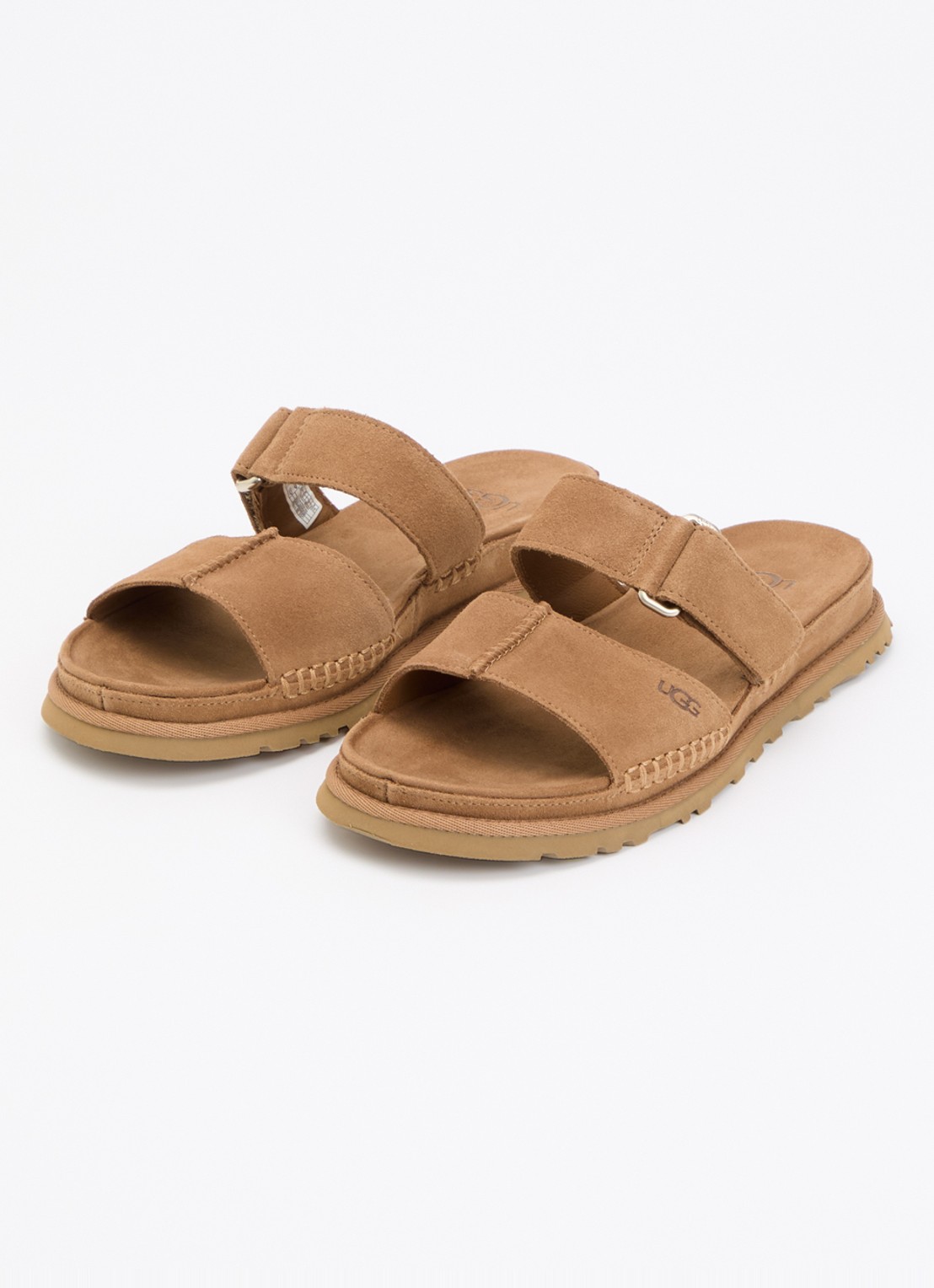 UGG Golden Gaze slipper van suède - voorkant 3 cognac