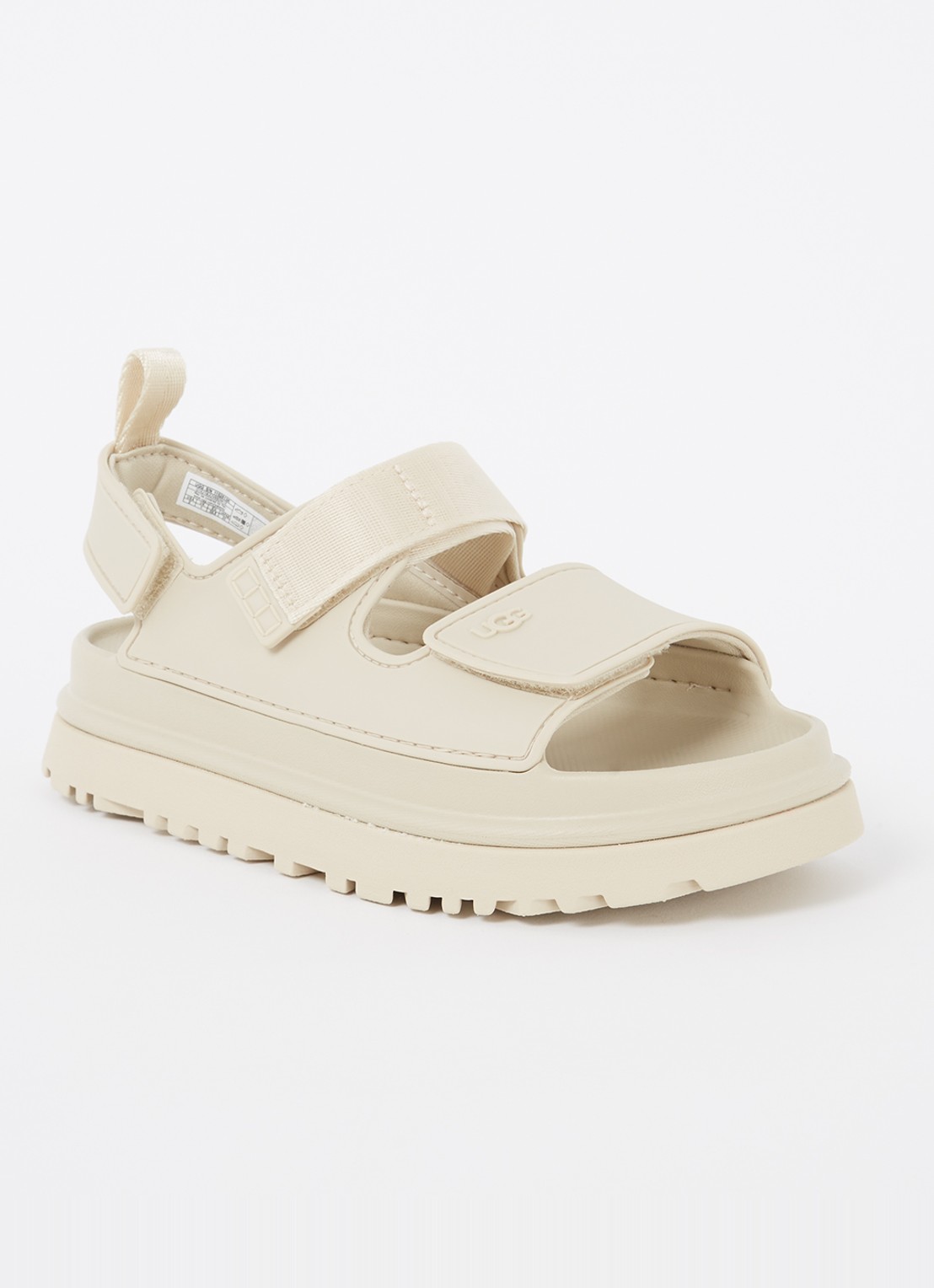 UGG Goldenglow sandaal met logo - voorkant beige