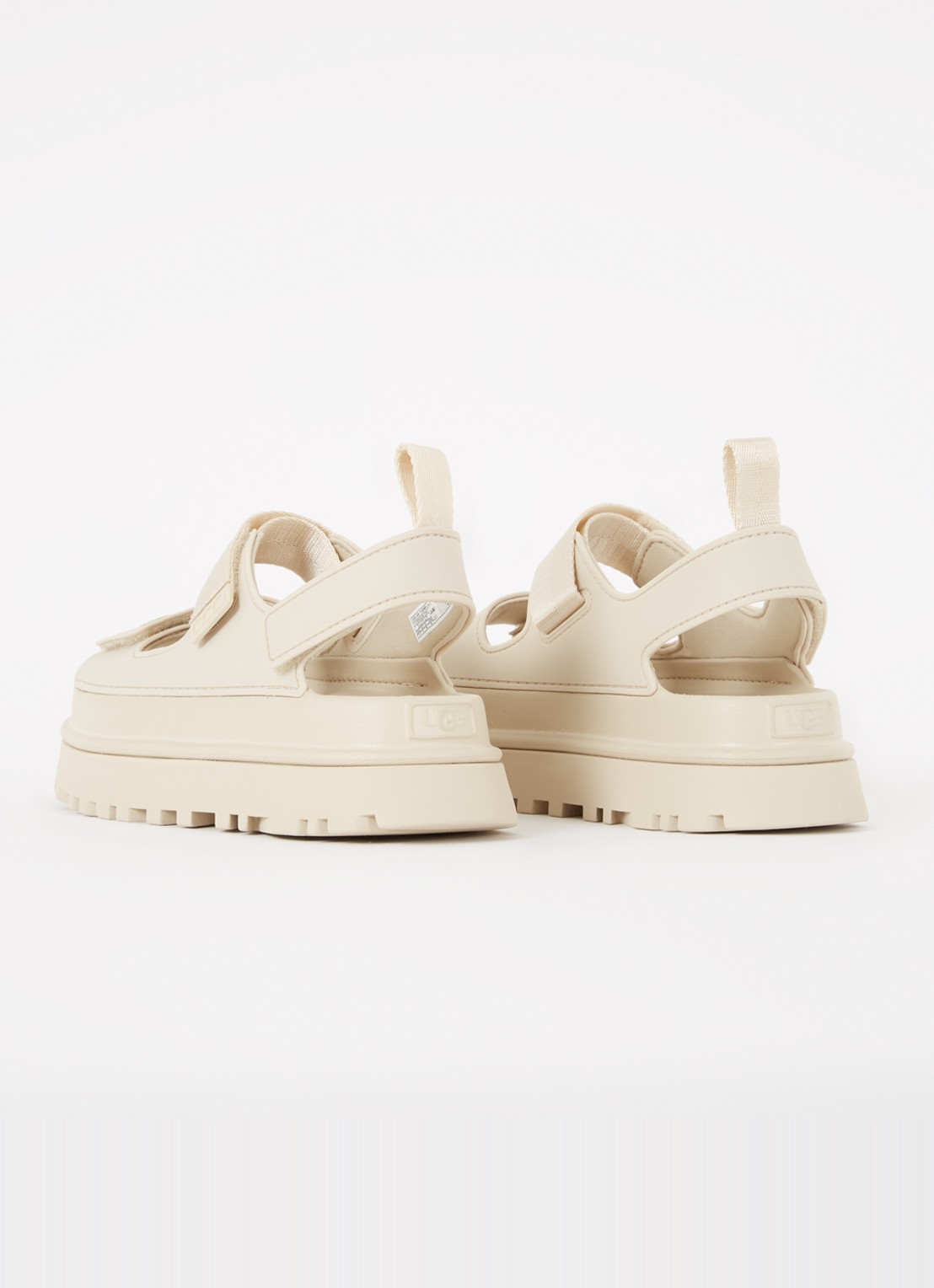 UGG Goldenglow sandaal met logo - achterkant 4 creme