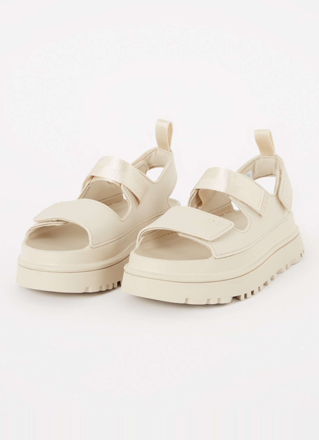 UGG Goldenglow sandaal met logo - detail creme