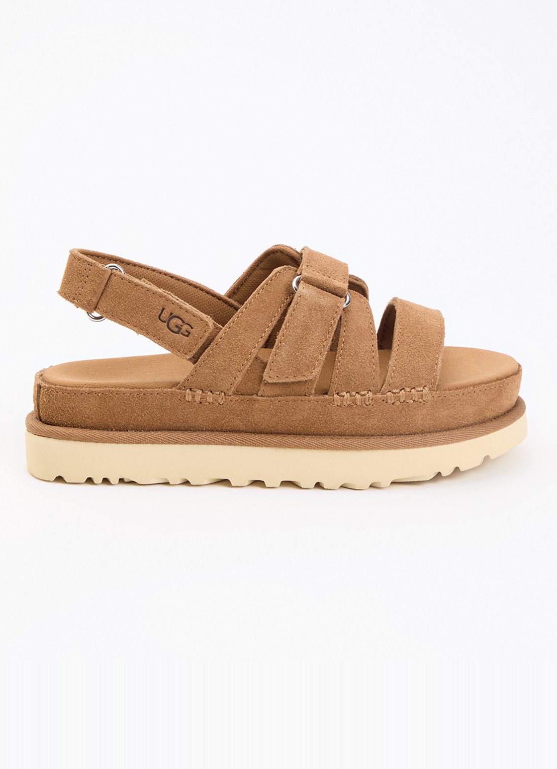 UGG Goldenstar Gleam sandaal van suède - voorkant camel