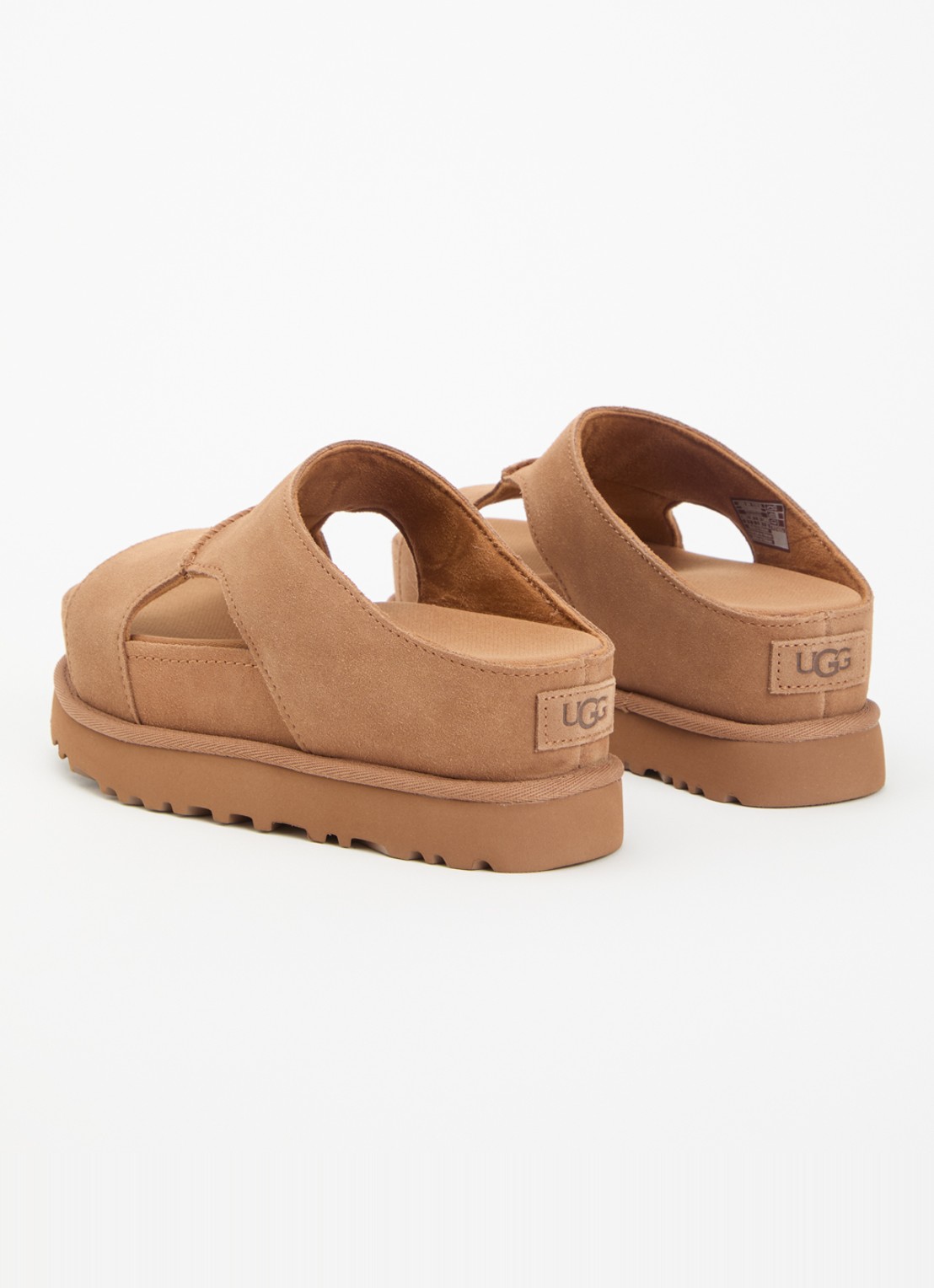 UGG Goldenstar sandaal van suède met plateauzool - achterkant 5 camel