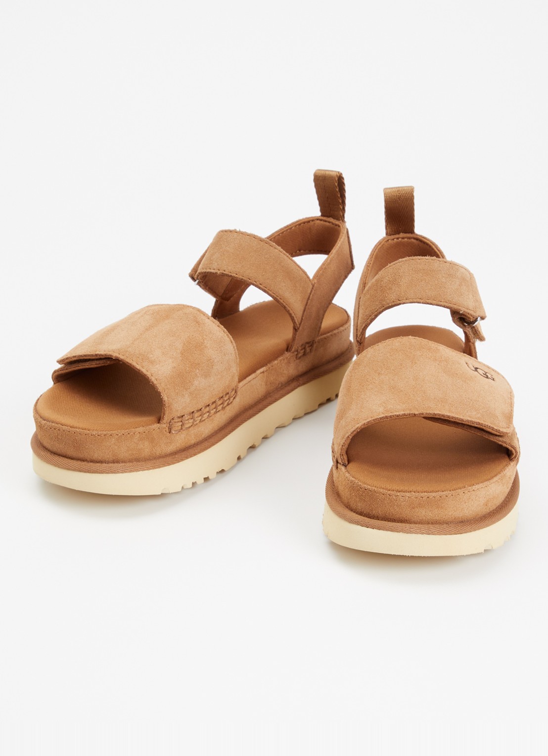 UGG Goldenstar sandaal van suède - detail 3 kastanjebruin