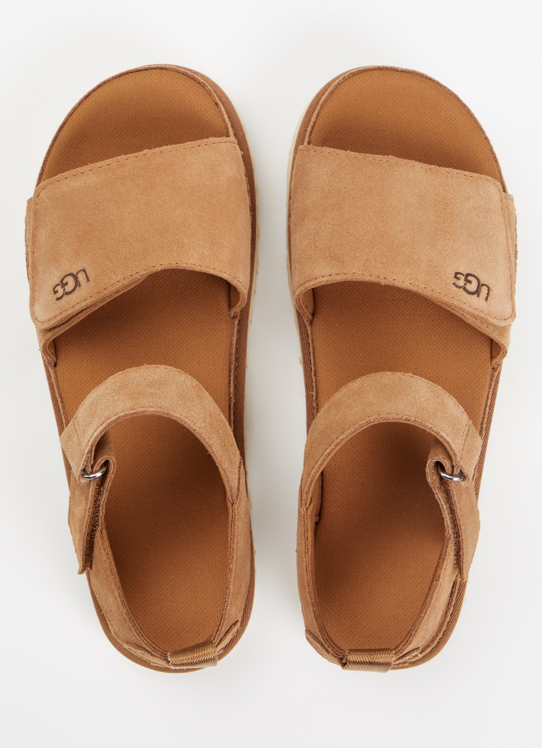 UGG Goldenstar sandaal van suède - detail 4 kastanjebruin