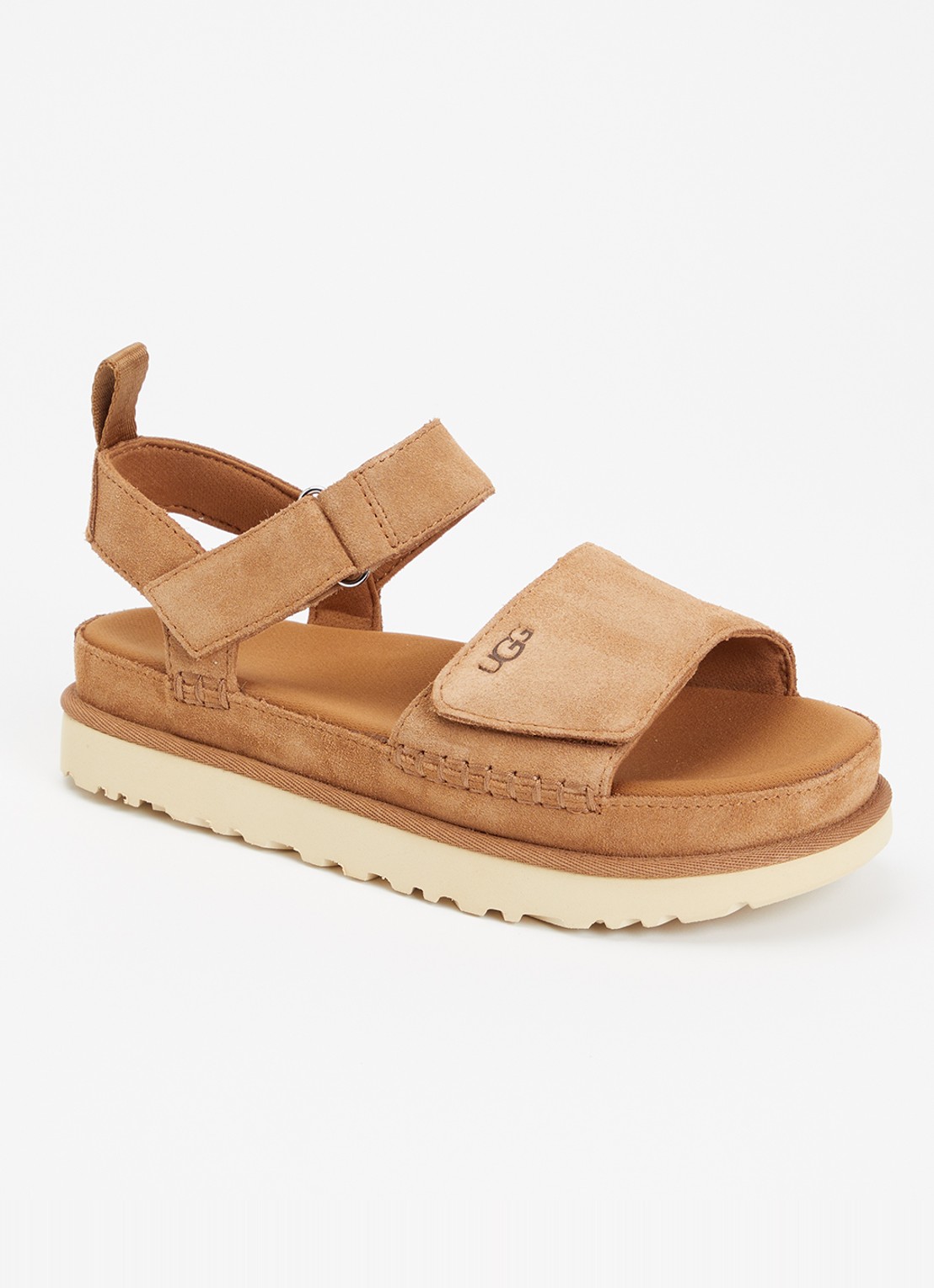 UGG Goldenstar sandaal van suède - voorkant kastanjebruin