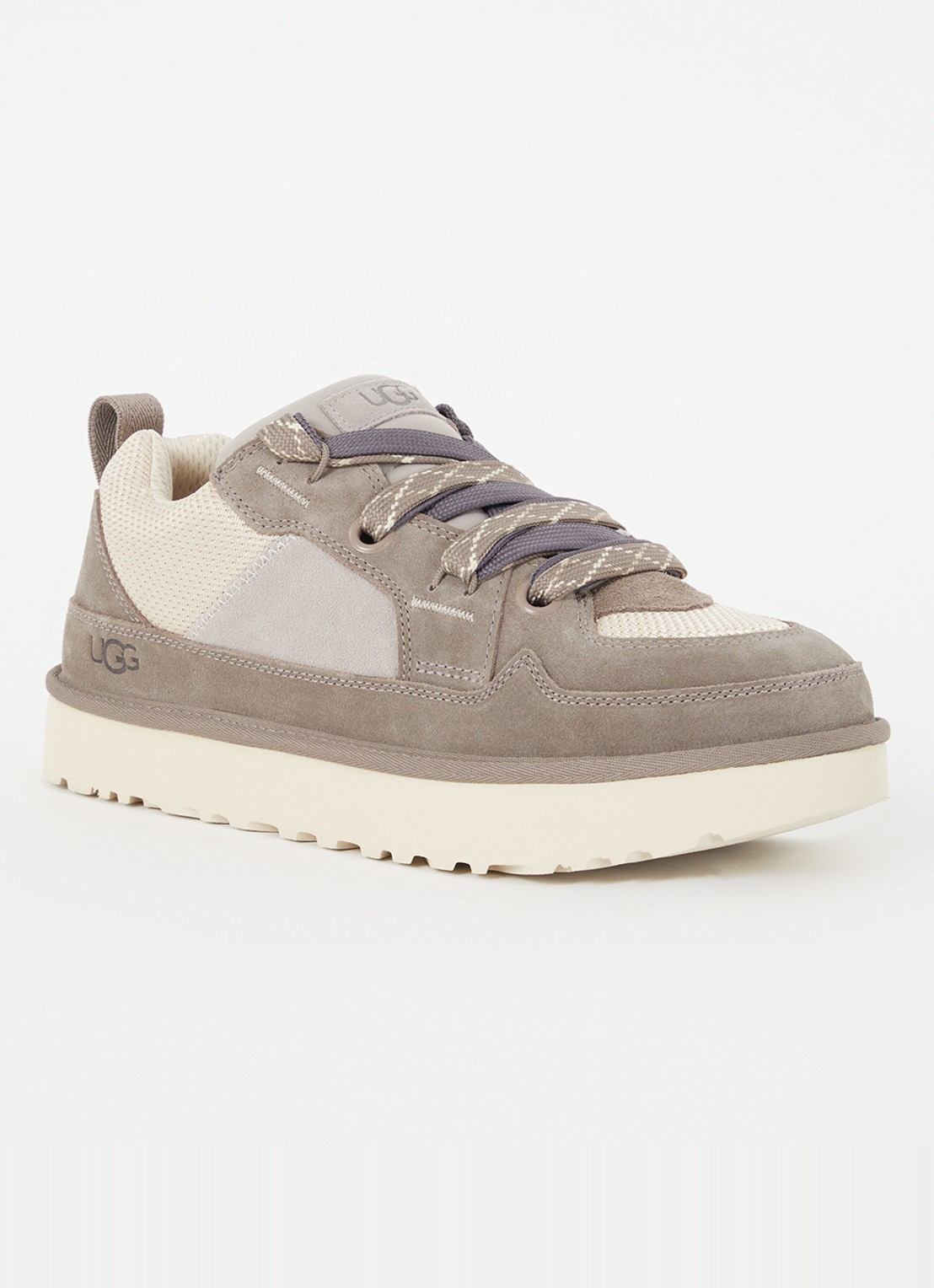 UGG Lo Lowmel sneaker met suède details - voorkant grijs