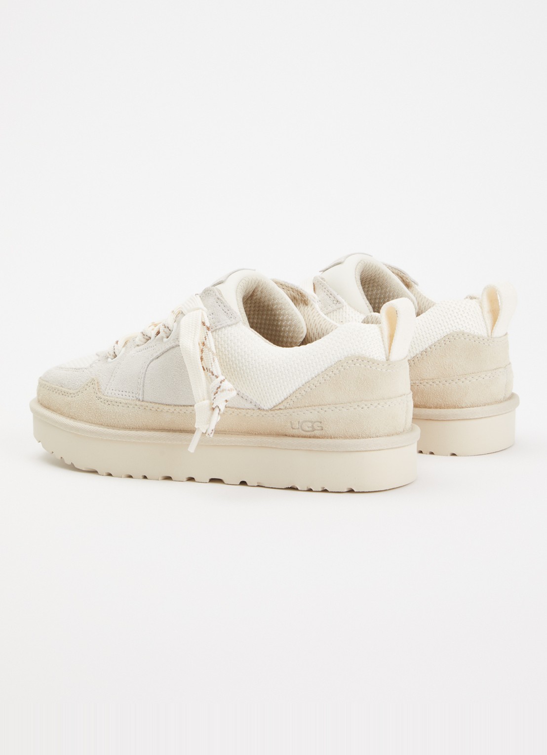 UGG Lo Lowmel sneaker van suède met mesh details - achterkant beige