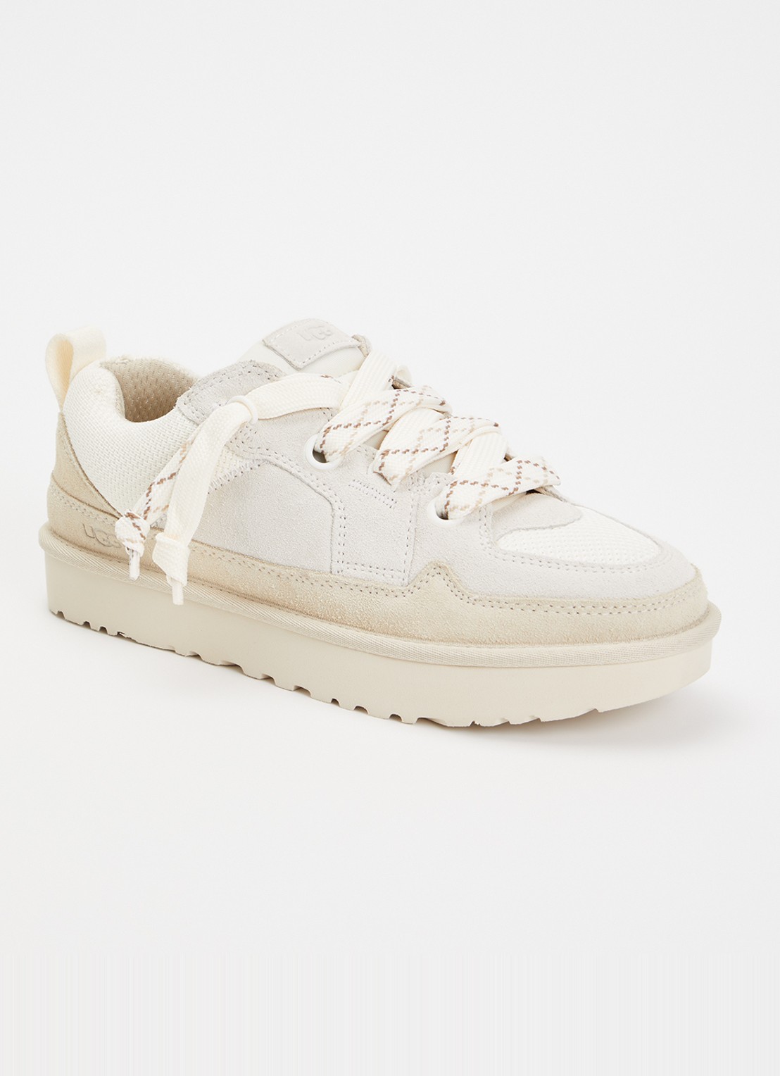 UGG Lo Lowmel sneaker van suède met mesh details - voorkant 2 beige