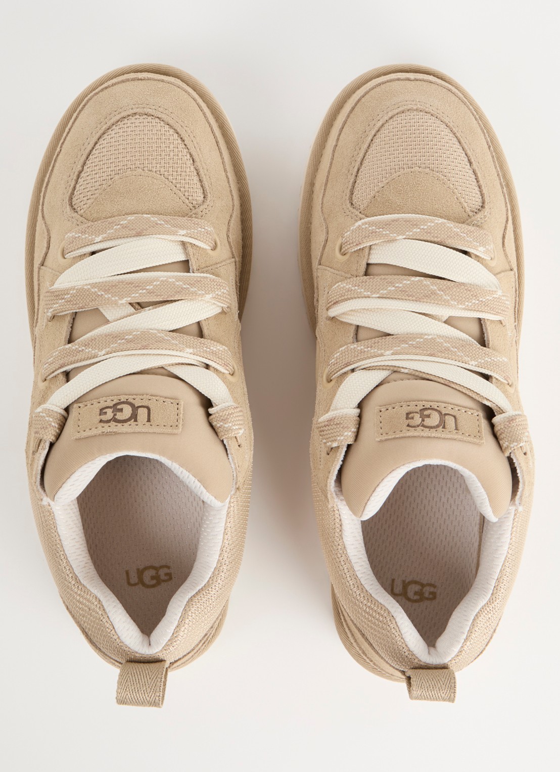 UGG Lo Lowmel sneaker van suède met mesh details - detail 4 camel