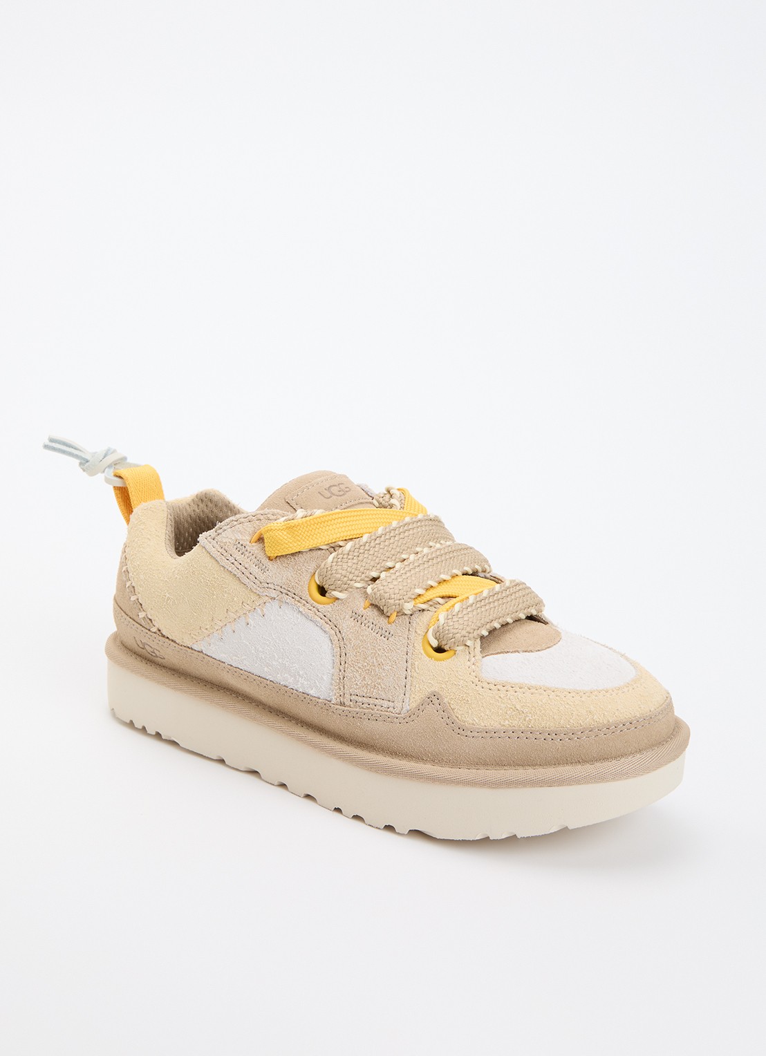 UGG Lowmel Biarritz sneaker van suède  - voorkant 4 lichtbruin
